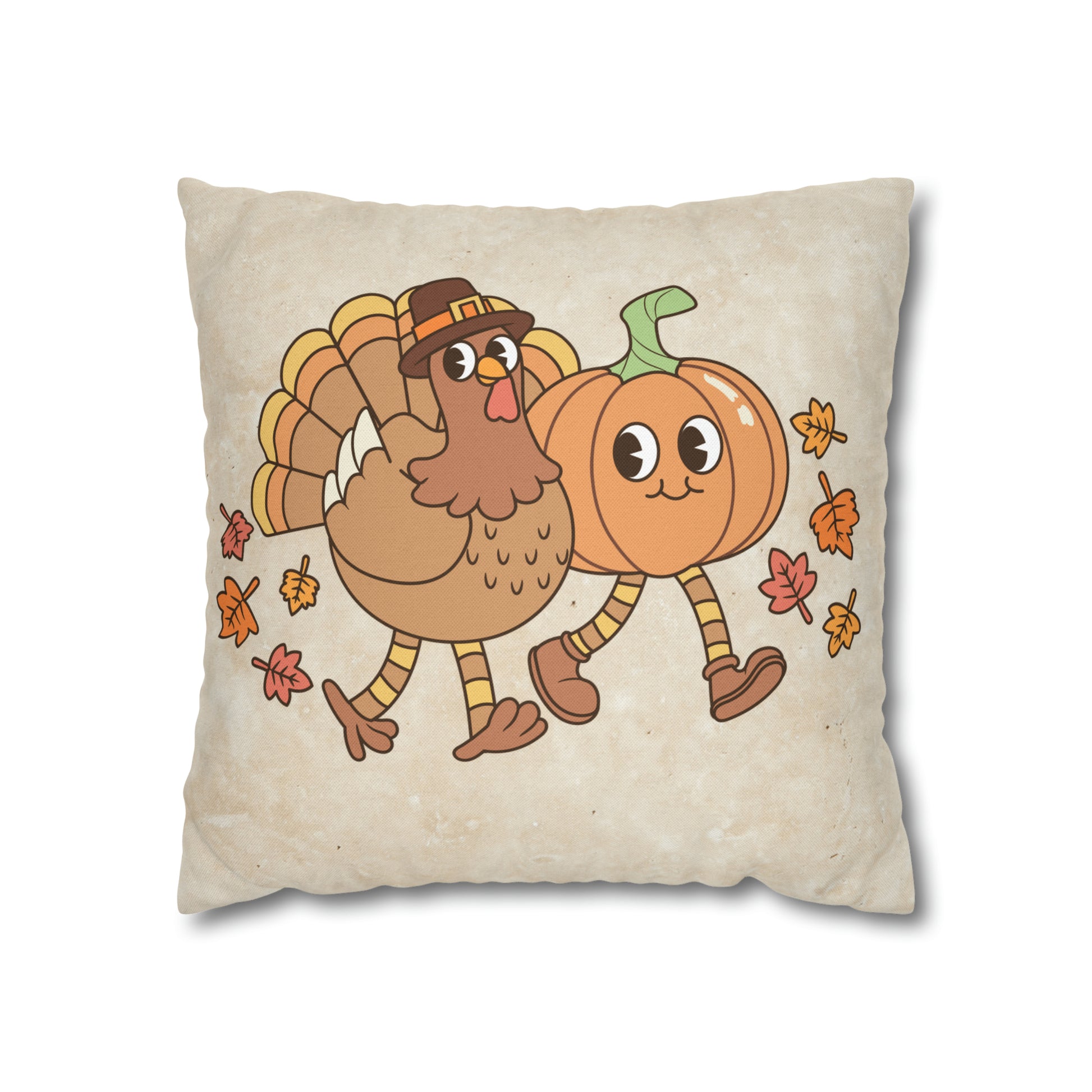 Thanksgiving & Christmas Spun Polyester Square Pillow Case