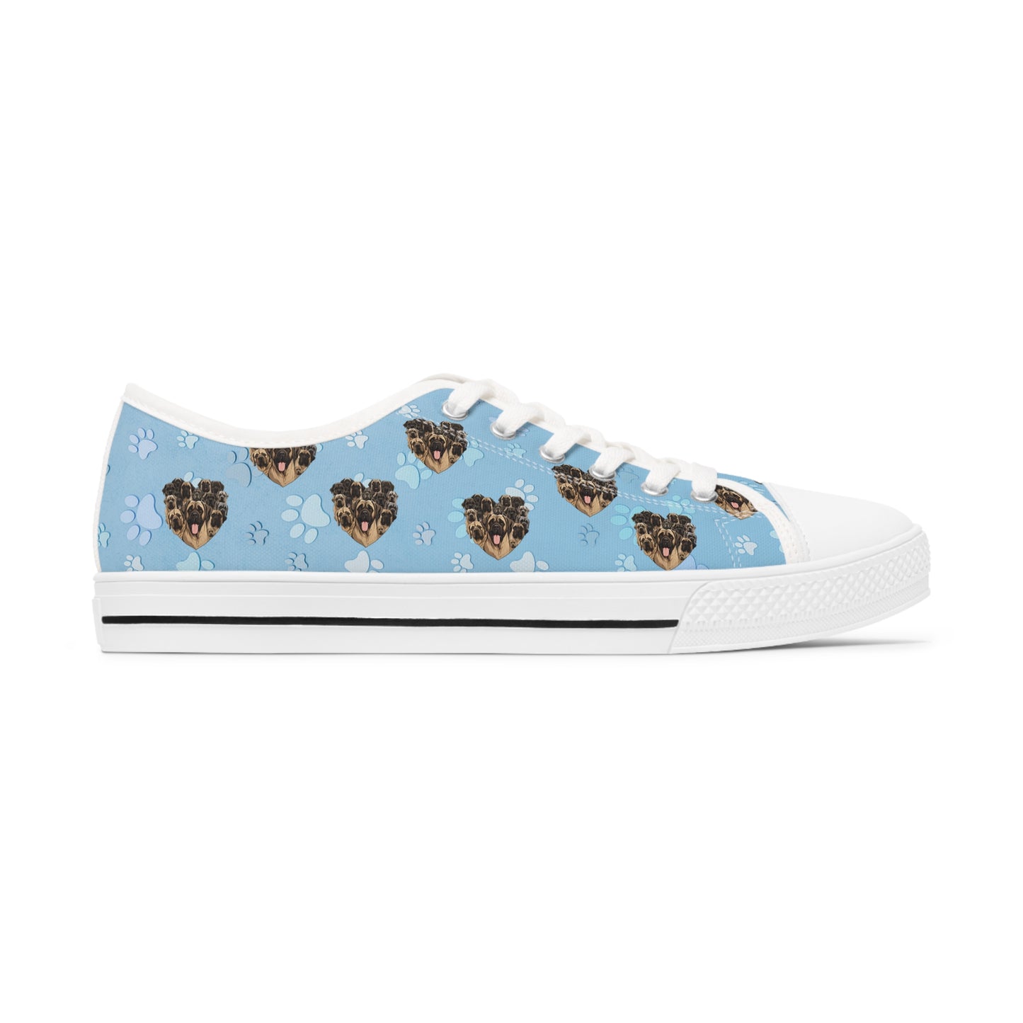 English Mastiff Heart Women's Low Top Sneakers