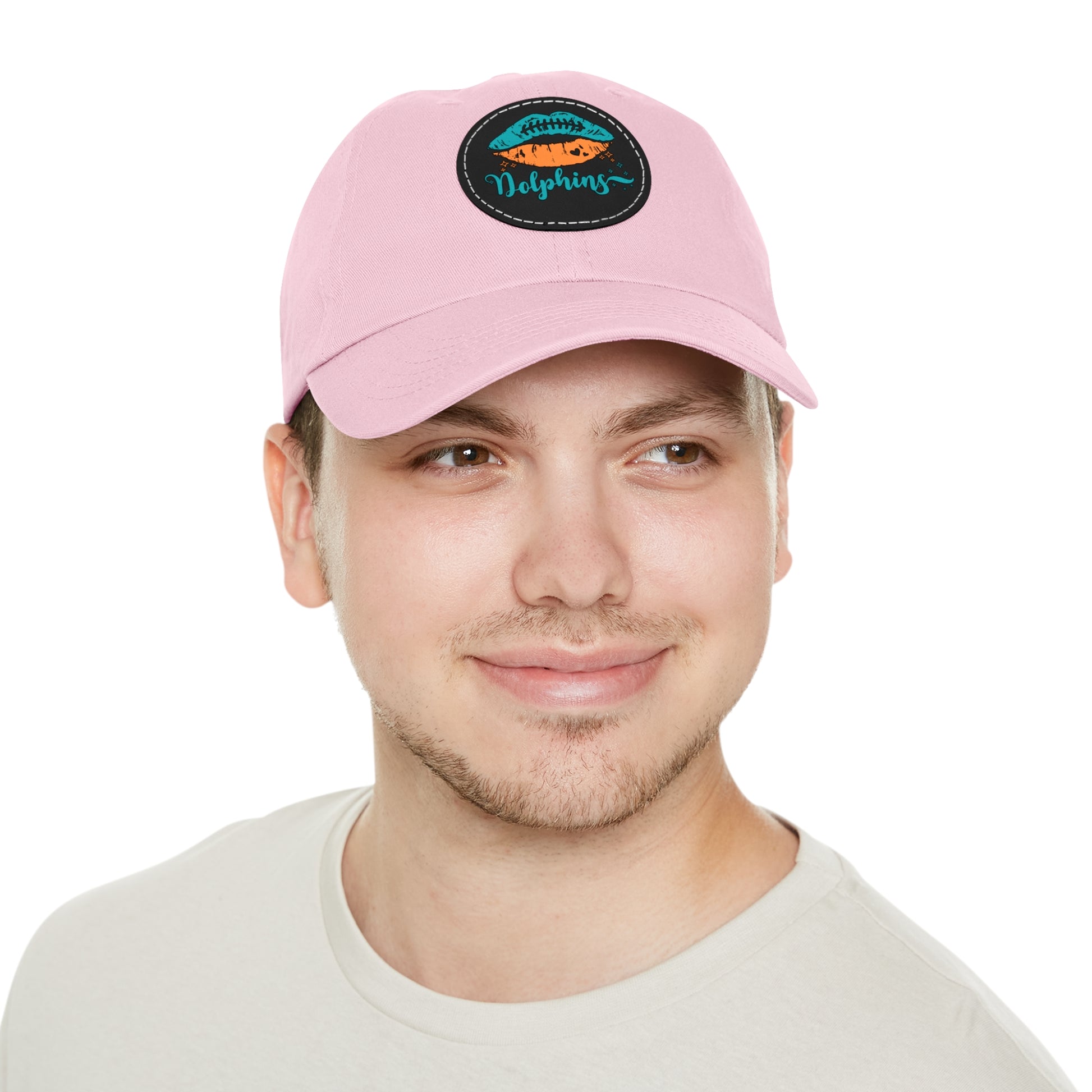 Miami Dolphin Hat with Leather Patch (Round)