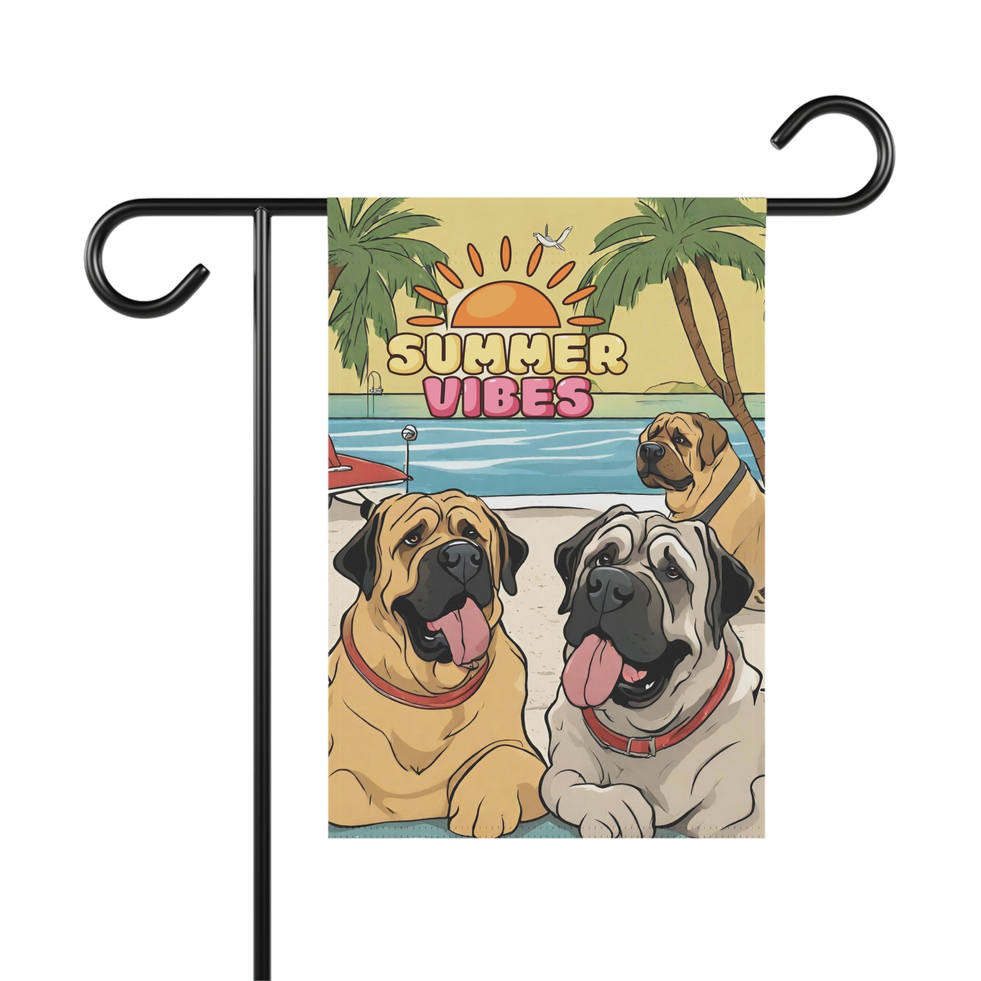 Mastiff Summer vibes garden flag #3 12'' × 18''