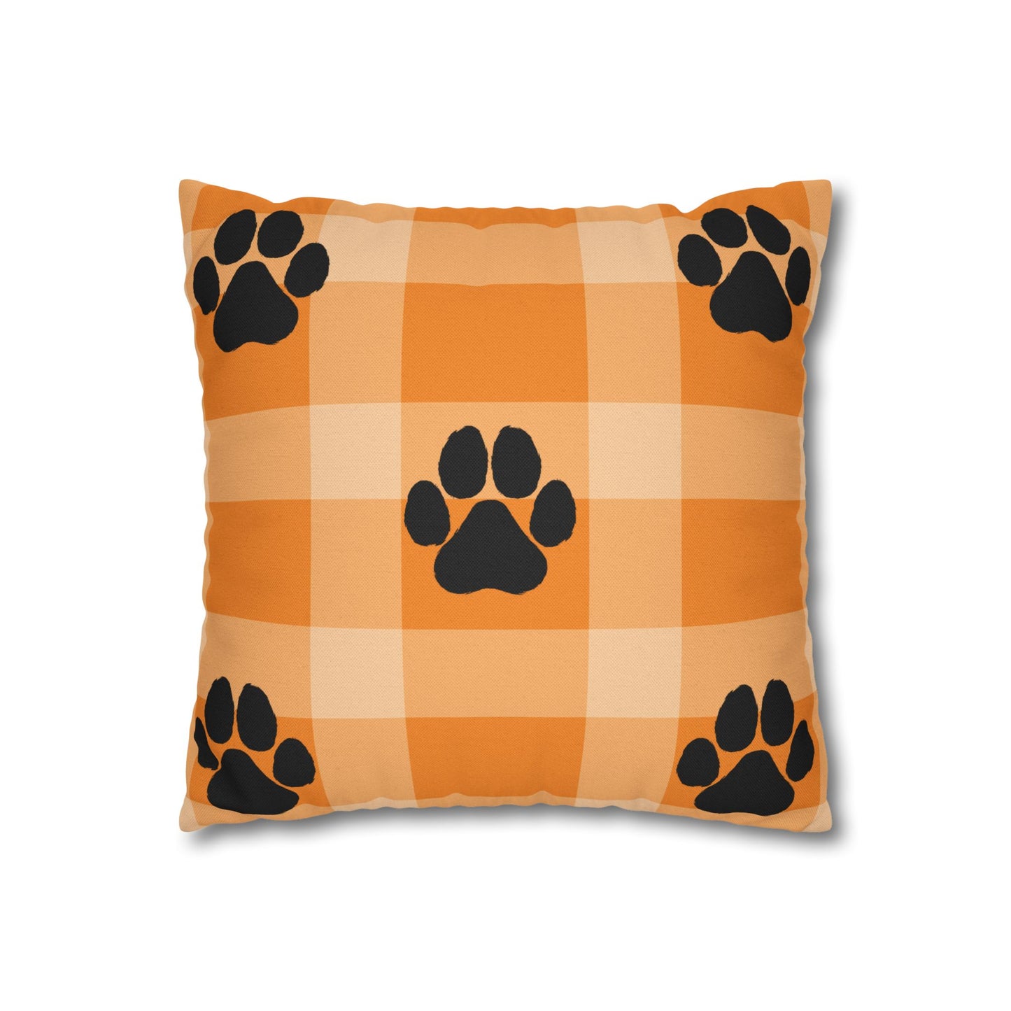 Plaid EM Pumpkin Spun Polyester Square Pillowcase