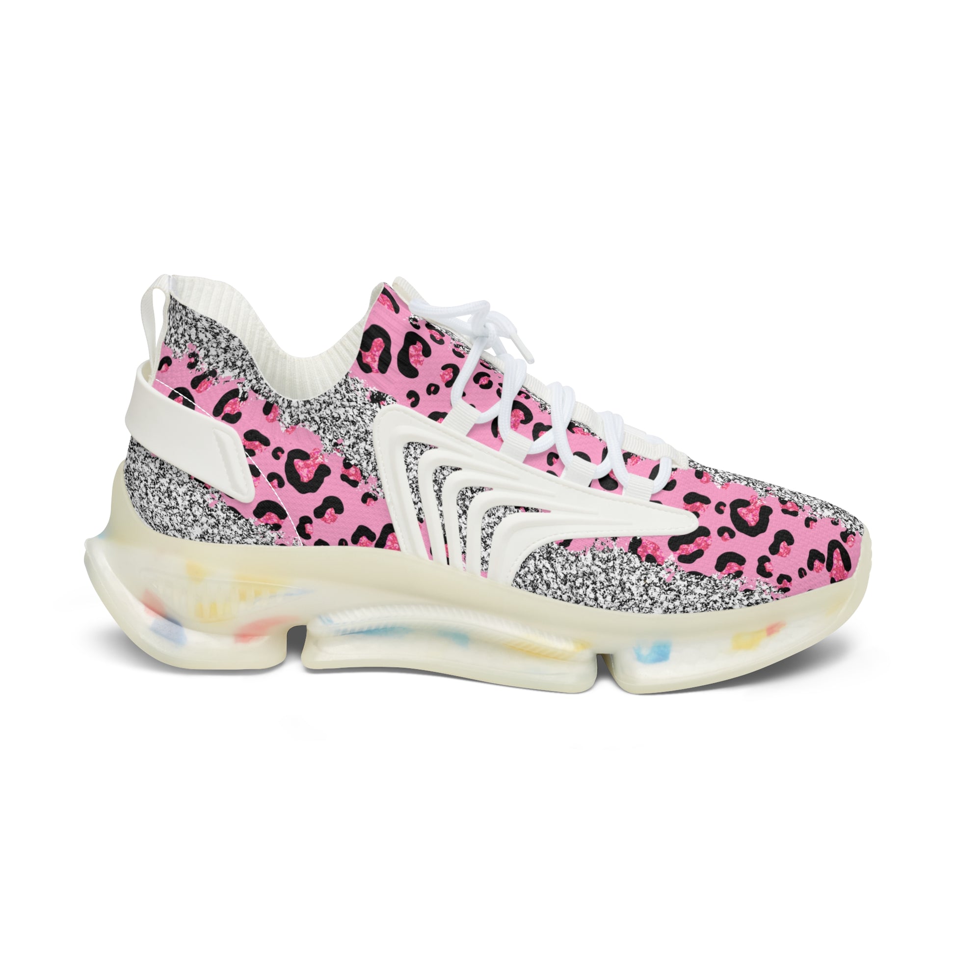 Pink Leopard Women's Mesh Sneakers