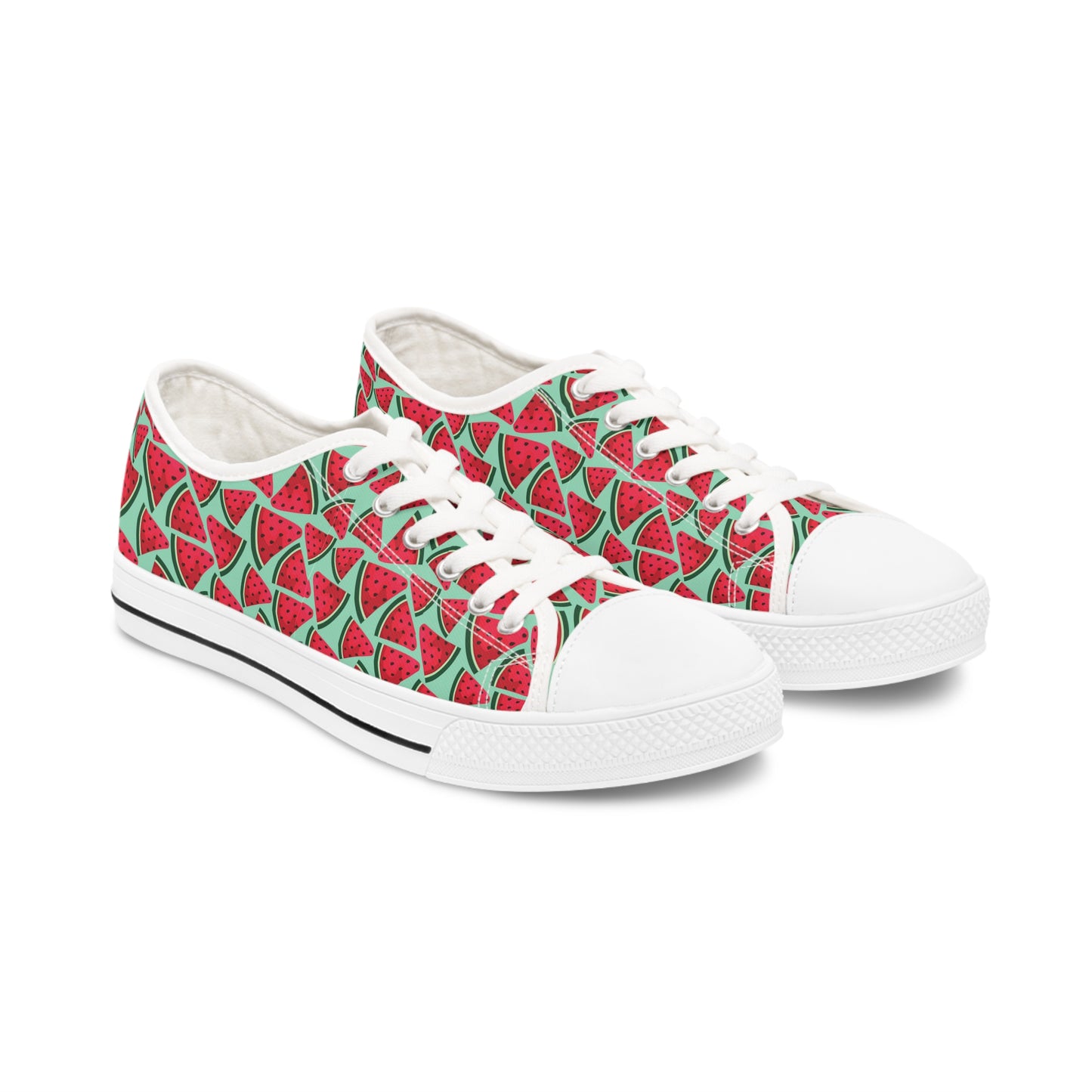 Watermelon Women's Low Top Sneakers White sole