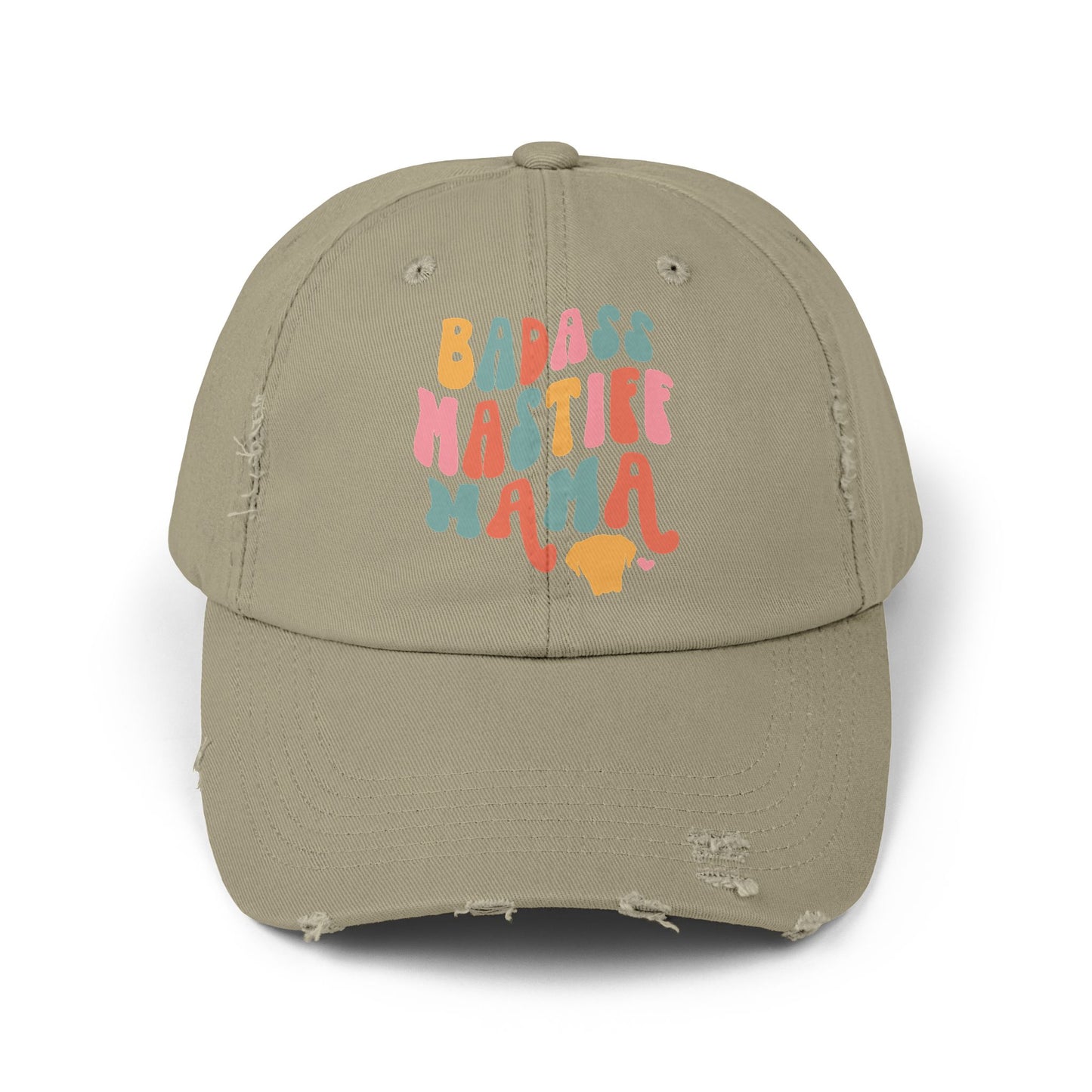 Badass Mastiff Mama Unisex Distressed Cap