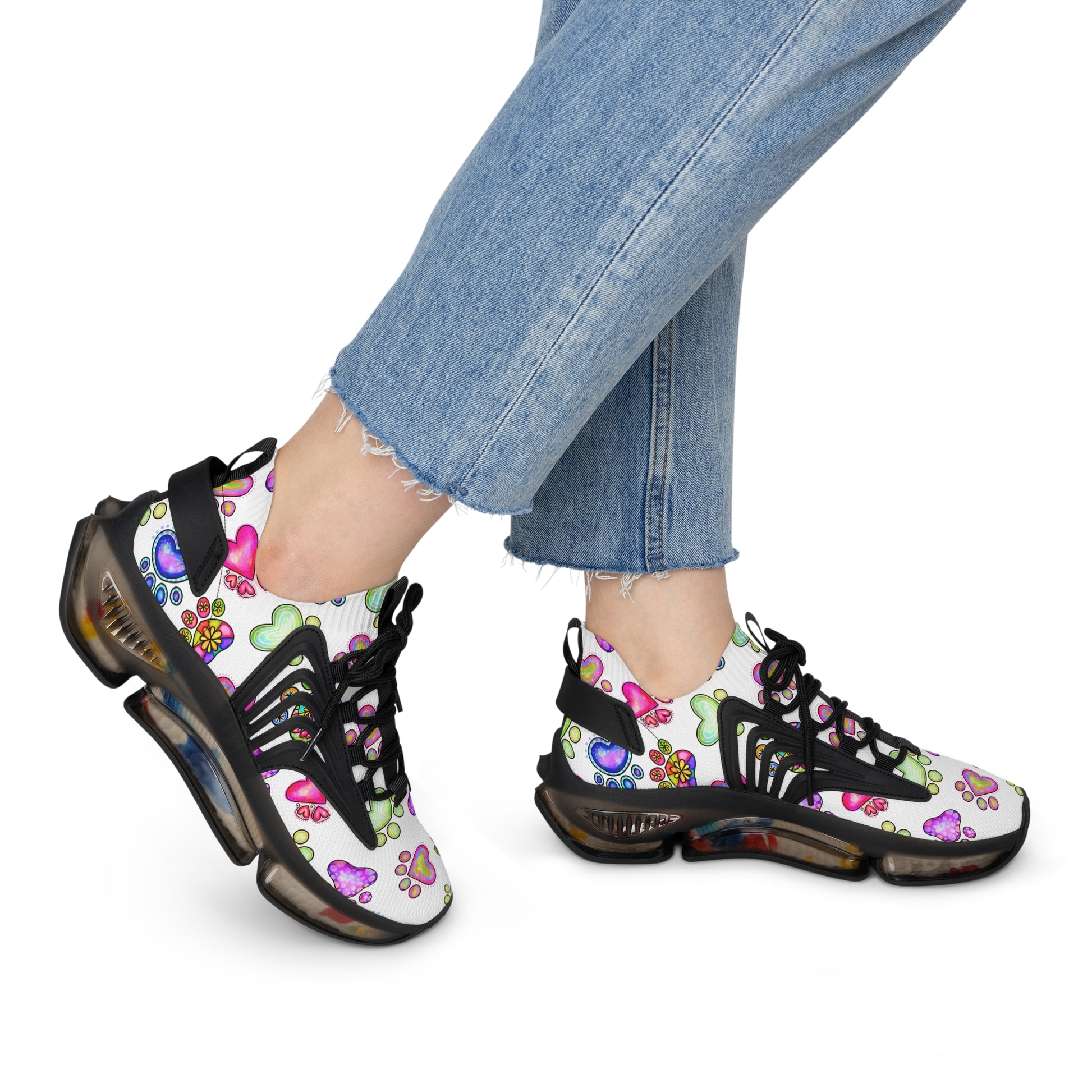 Paw Print Women's Mesh Sneakers