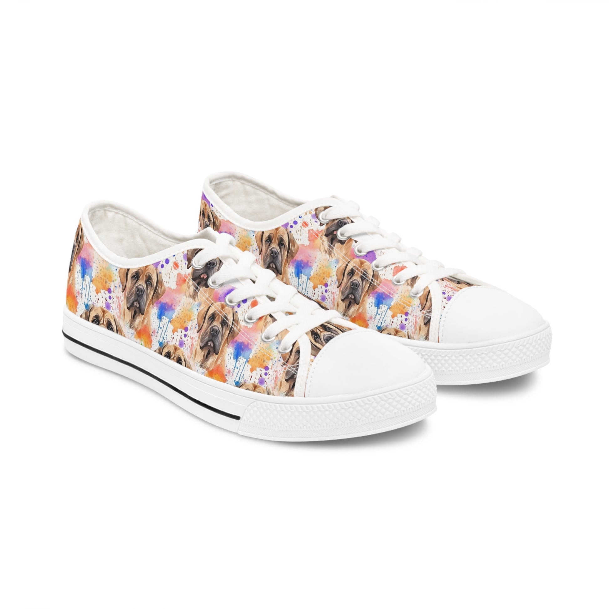 English Mastiff Splatter Women's Low Top Sneakers