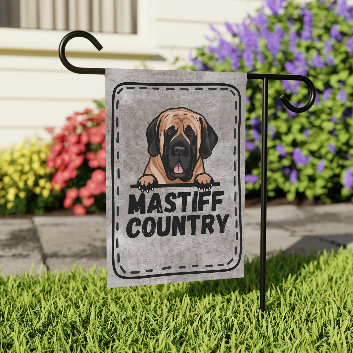 Mastiff Country Garden Flag 12'' × 18''