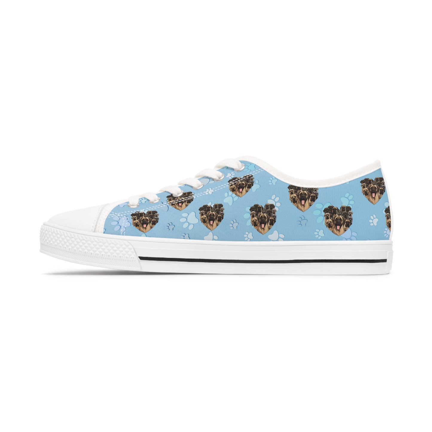 English Mastiff Heart Women's Low Top Sneakers