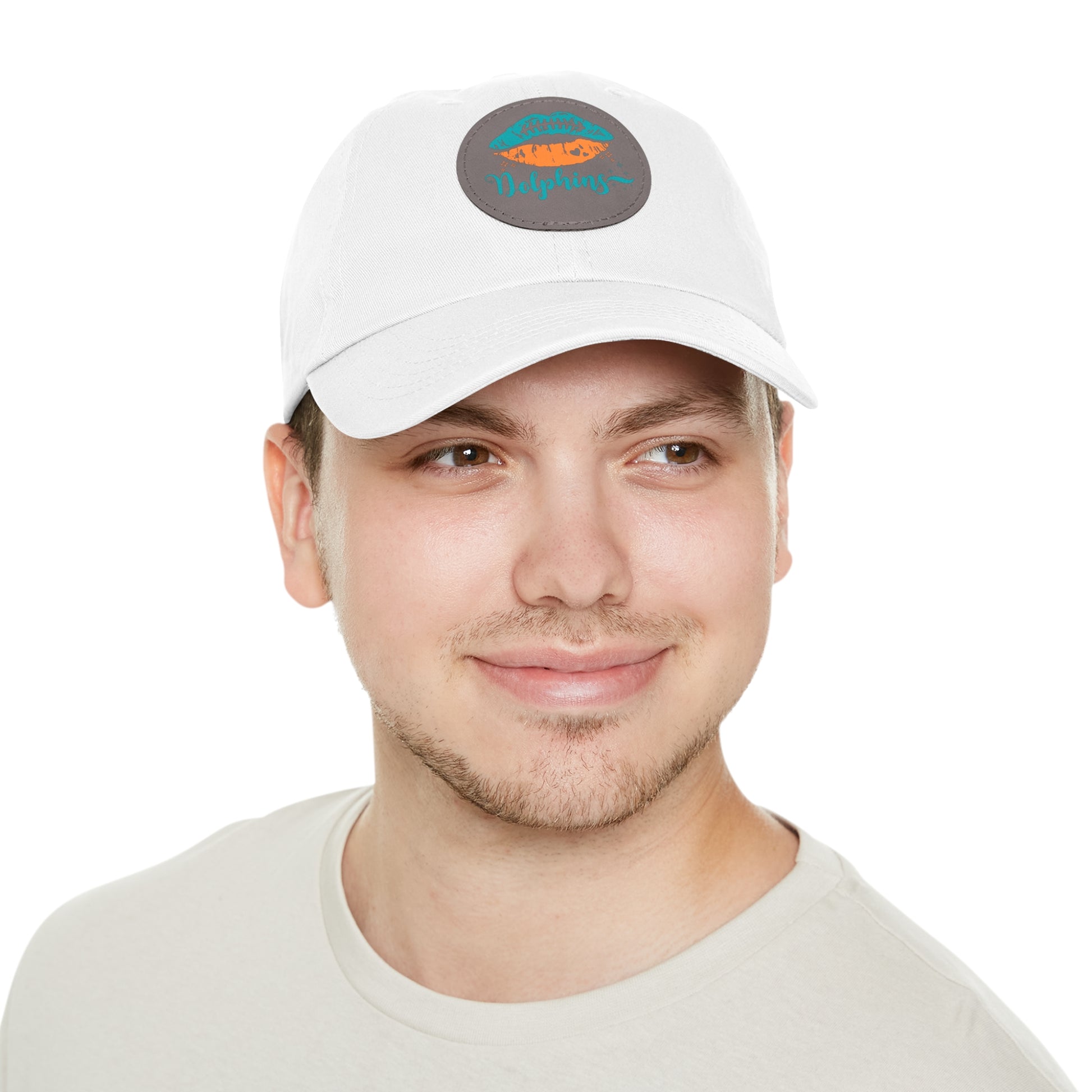 Miami Dolphin Hat with Leather Patch (Round)