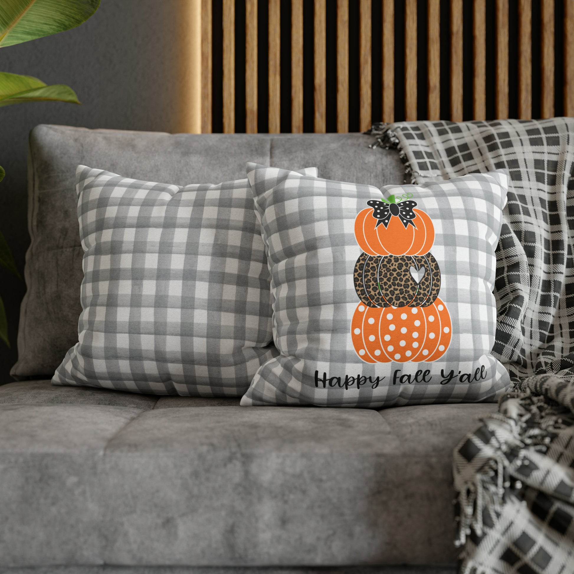 Fall Spun Polyester Square Pillow Case