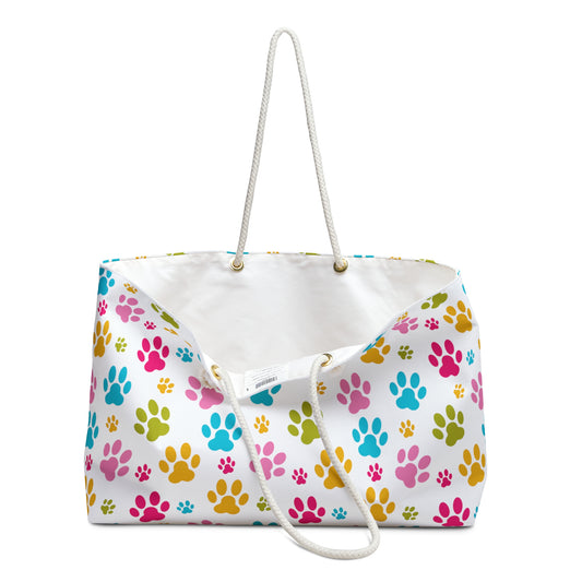 Paw Print Weekender Bag 24" × 13"