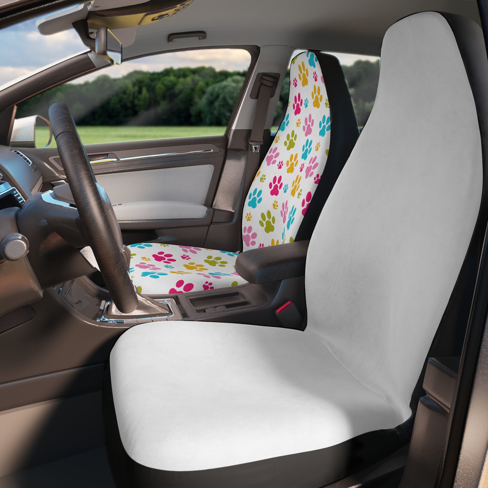 Paw Print Polyester Car Seat Covers