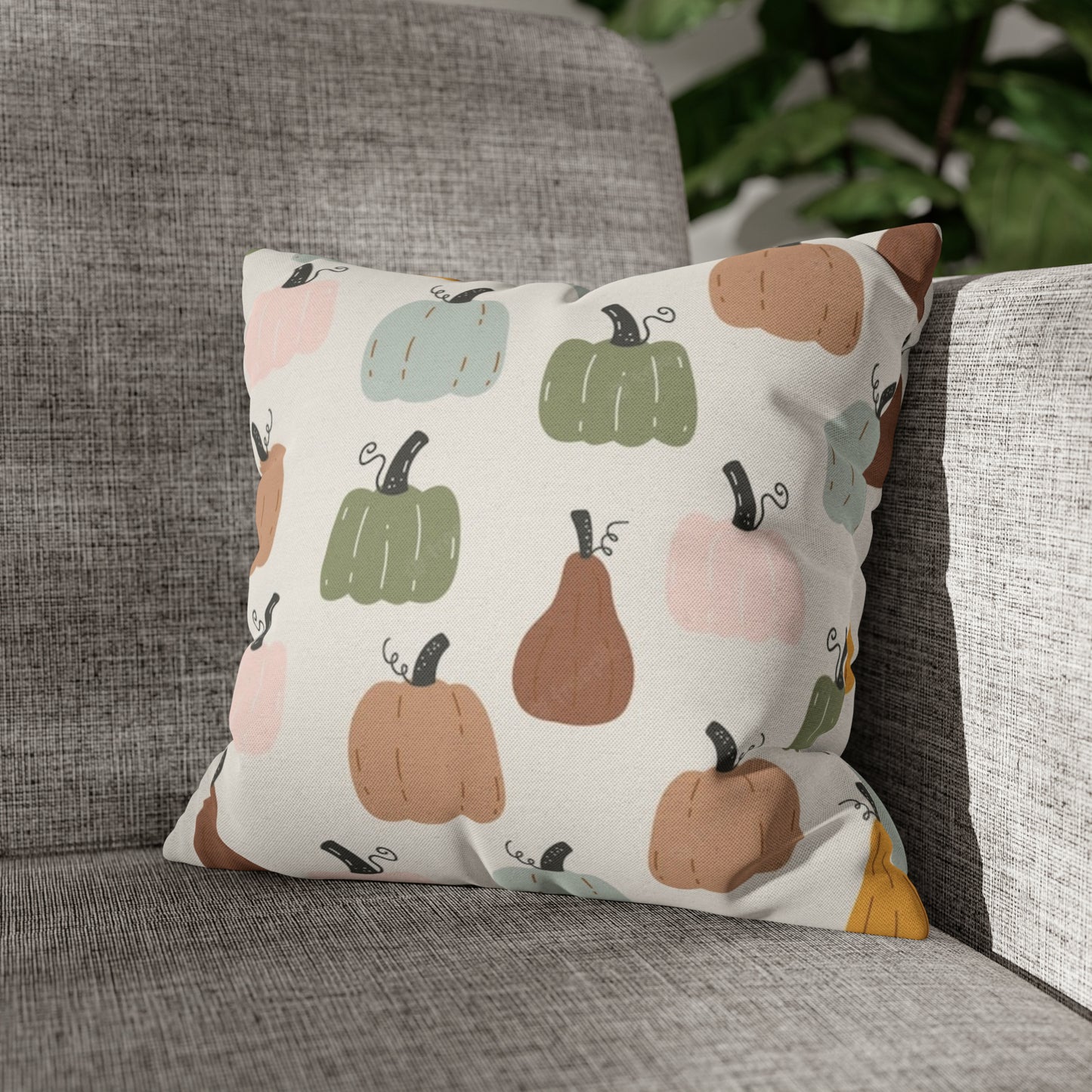 Fall Spun Polyester Square Pillow Case 14" × 14"