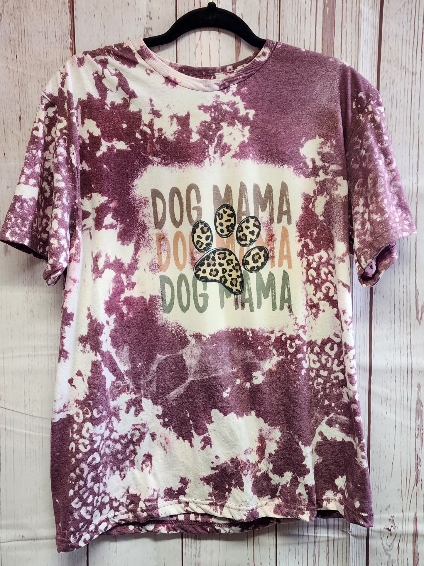 Dog Mama Leopard Bleach T-Shirt