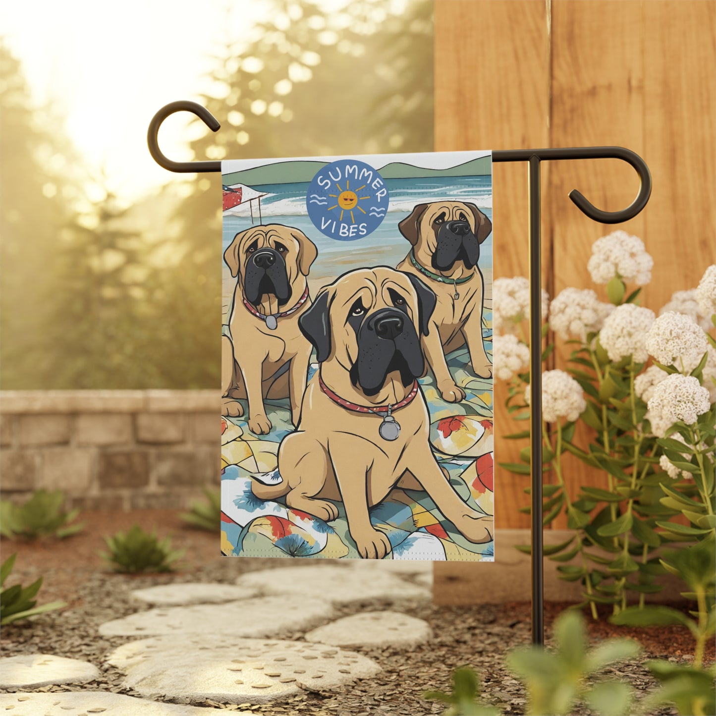 Mastiff Summer Vibes Garden Flag