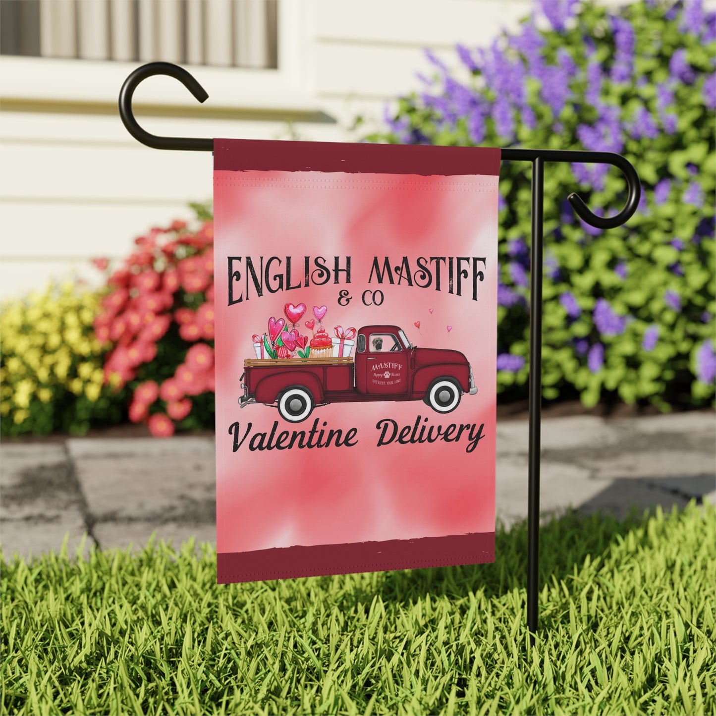 Mastiff Valentine Garden Flag 12'' × 18''