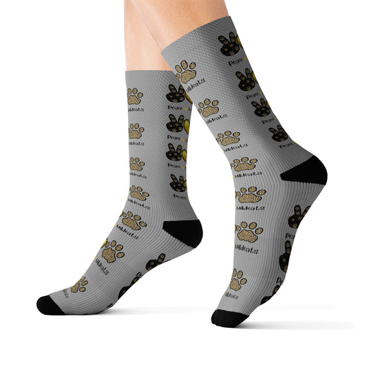 Peace Love Wildcats Sublimation Socks M