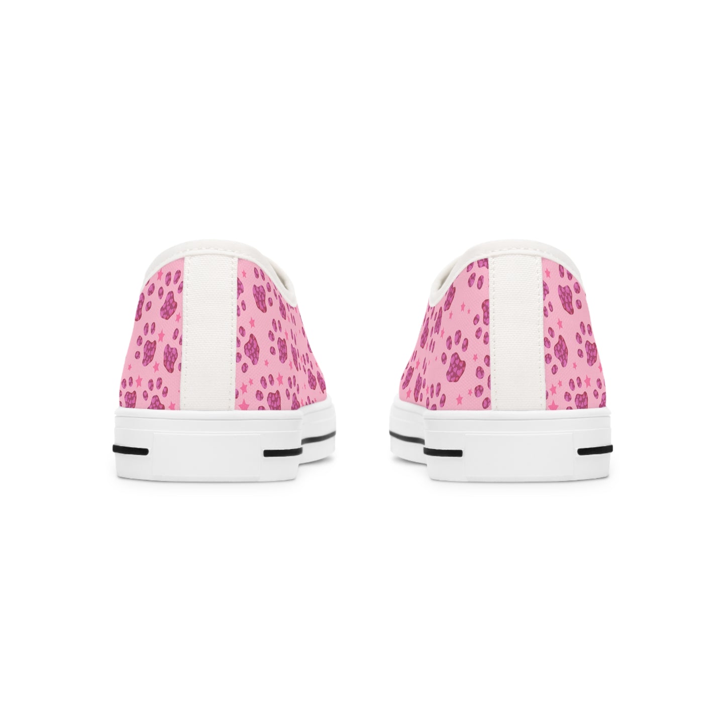 Pink Paw Print Women's Low Top Sneakers