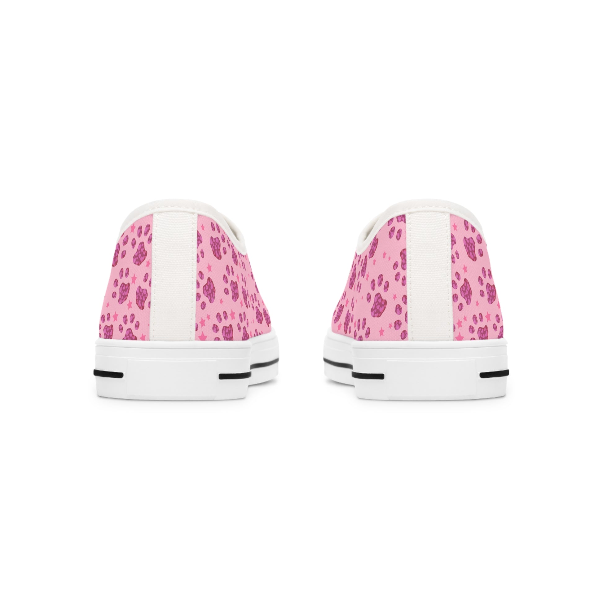 Pink Paw Print Women's Low Top Sneakers