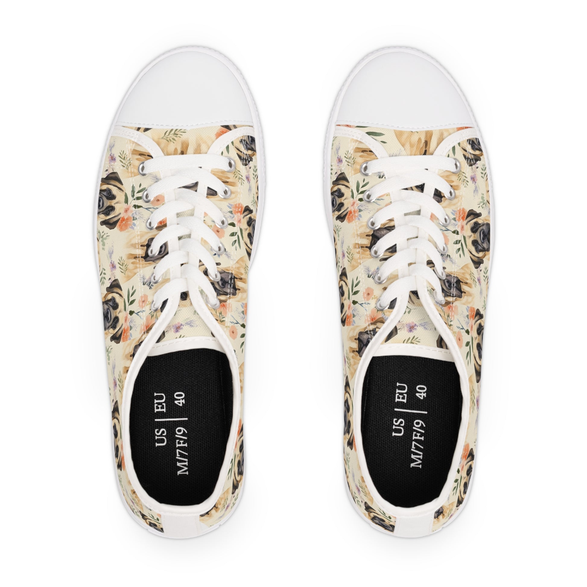 English Mastiff Flower Women's Low Top Sneakers