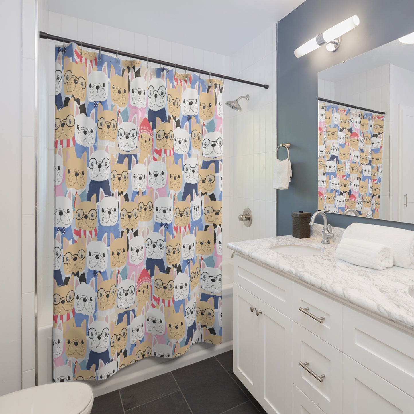 Frenchie Shower Curtain