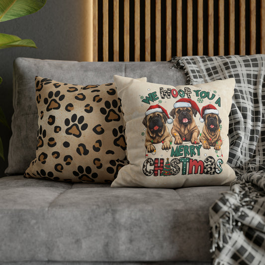 Mastiff We Woof You.....Spun Polyester Square Pillow Case 16" × 16"