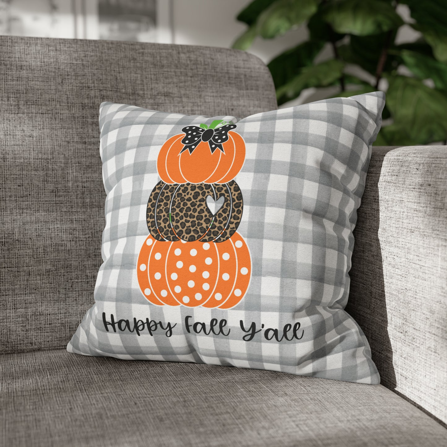 Fall Spun Polyester Square Pillow Case