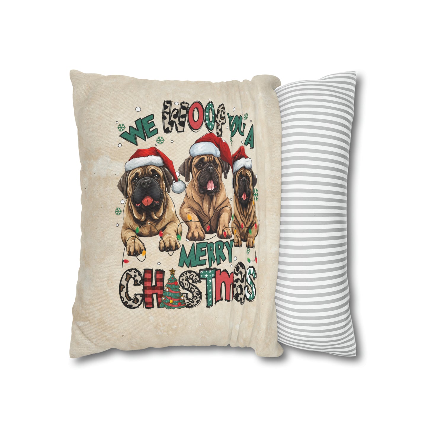 Mastiff We Woof You.....Spun Polyester Square Pillow Case