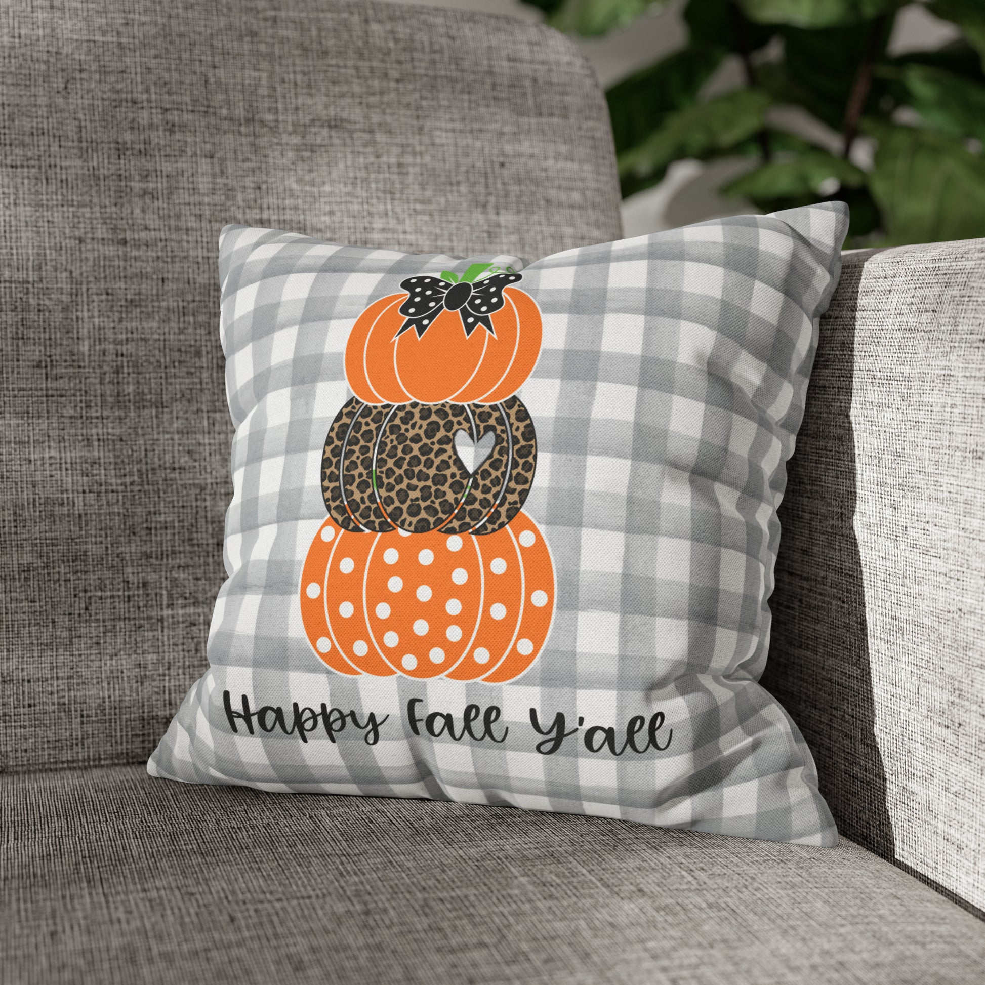 Fall Spun Polyester Square Pillow Case