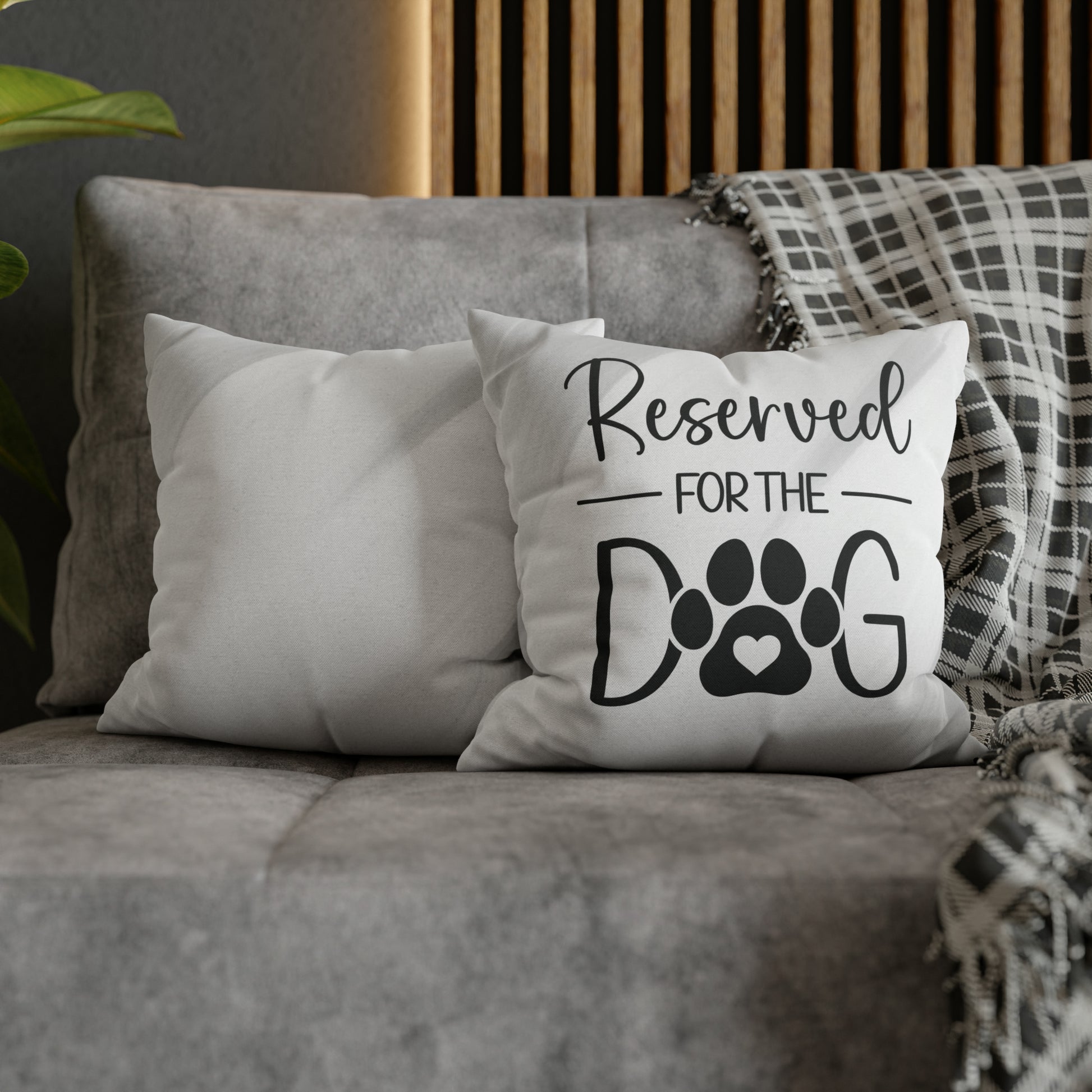 Reserved for the dog Spun Polyester Square Pillow Case 14" × 14"