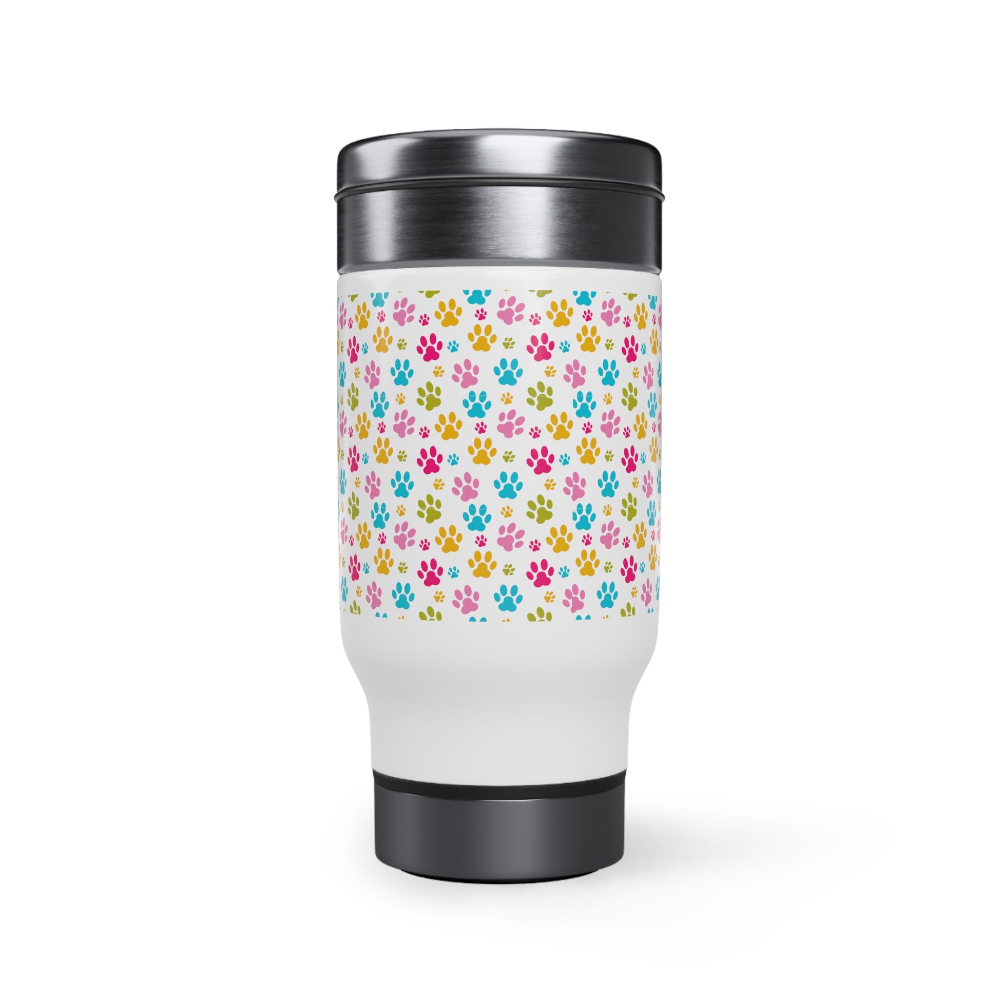 Paw Prints Stainless Steel Travel Mug with Handle, 14oz