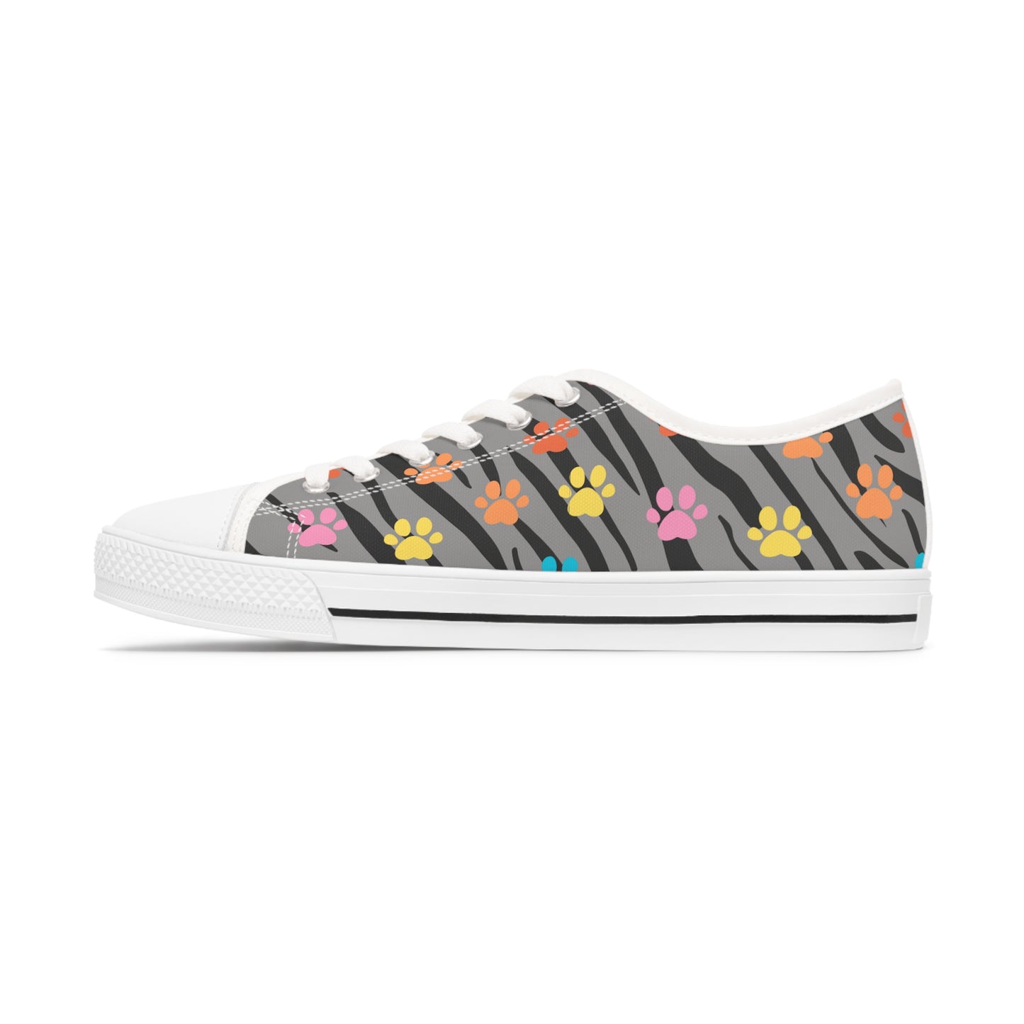 Zebra Paw Print Women's Low Top Sneakers