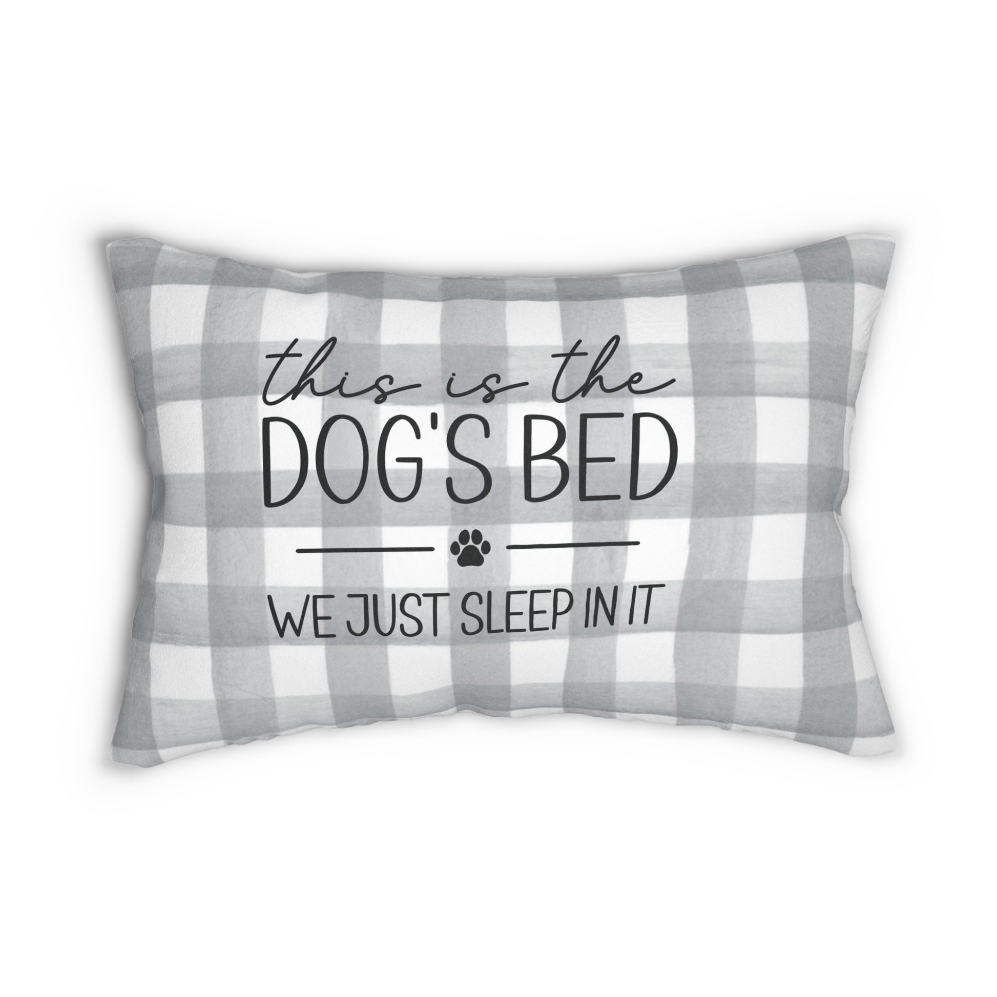 This is the dogs bed Spun Polyester Lumbar Pillow 20" × 14"