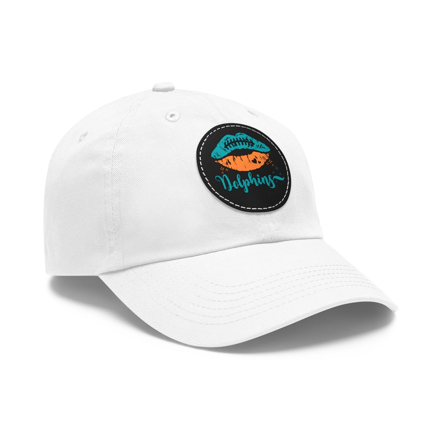 Miami Dolphin Hat with Leather Patch (Round)