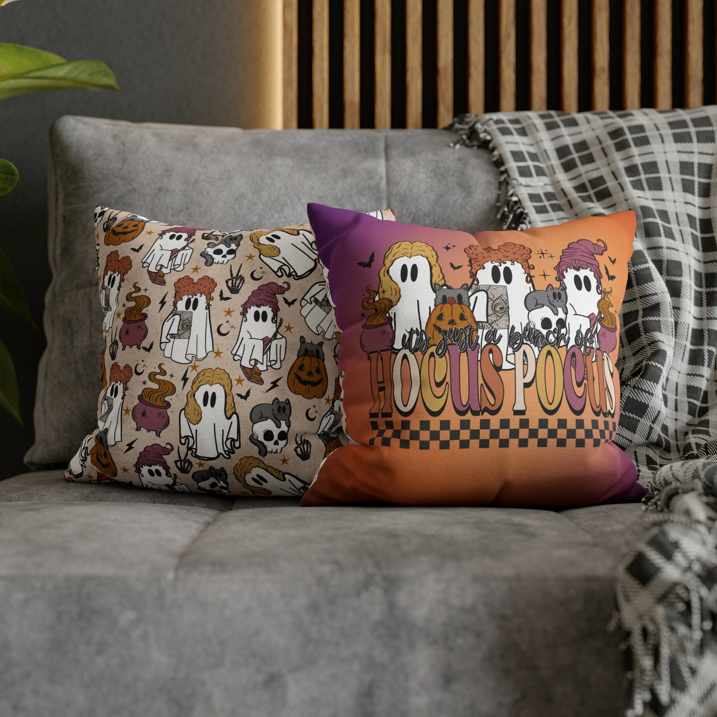 Hocus Pocus Spun Polyester Square Pillow Case 14" × 14"