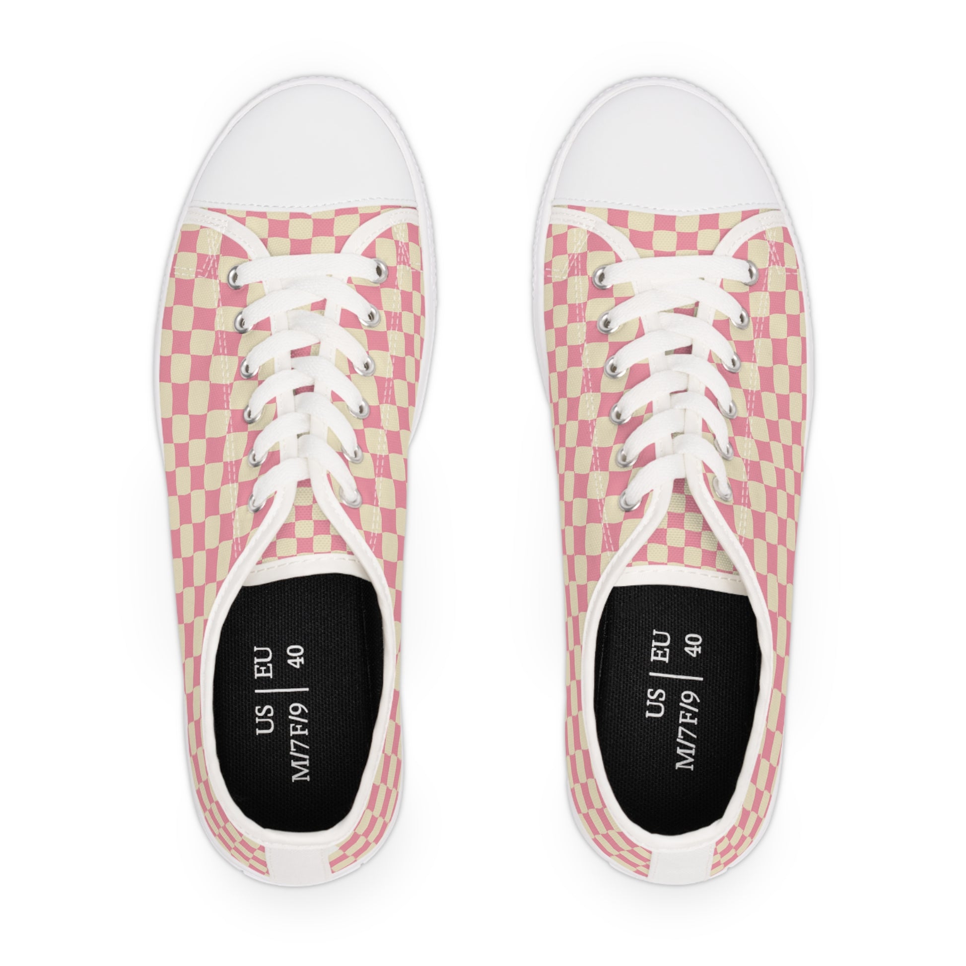 Pink check Women's Low Top Sneakers