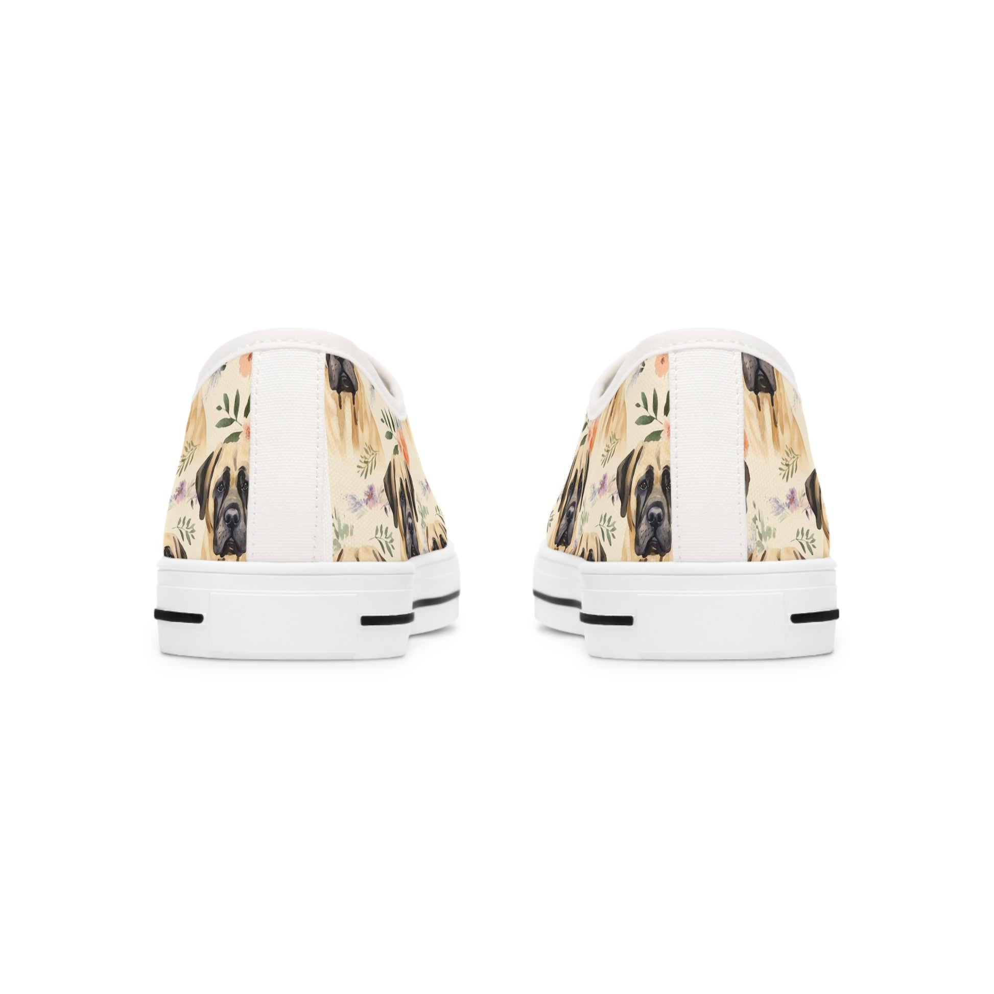 English Mastiff Flower Women's Low Top Sneakers