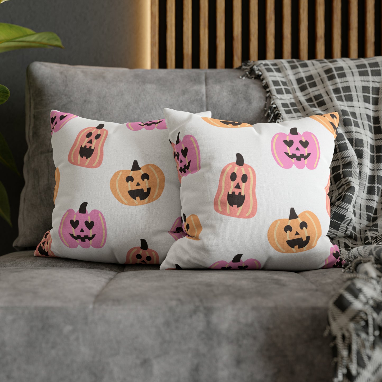 Pumpkin Spun Polyester Square Pillow Case