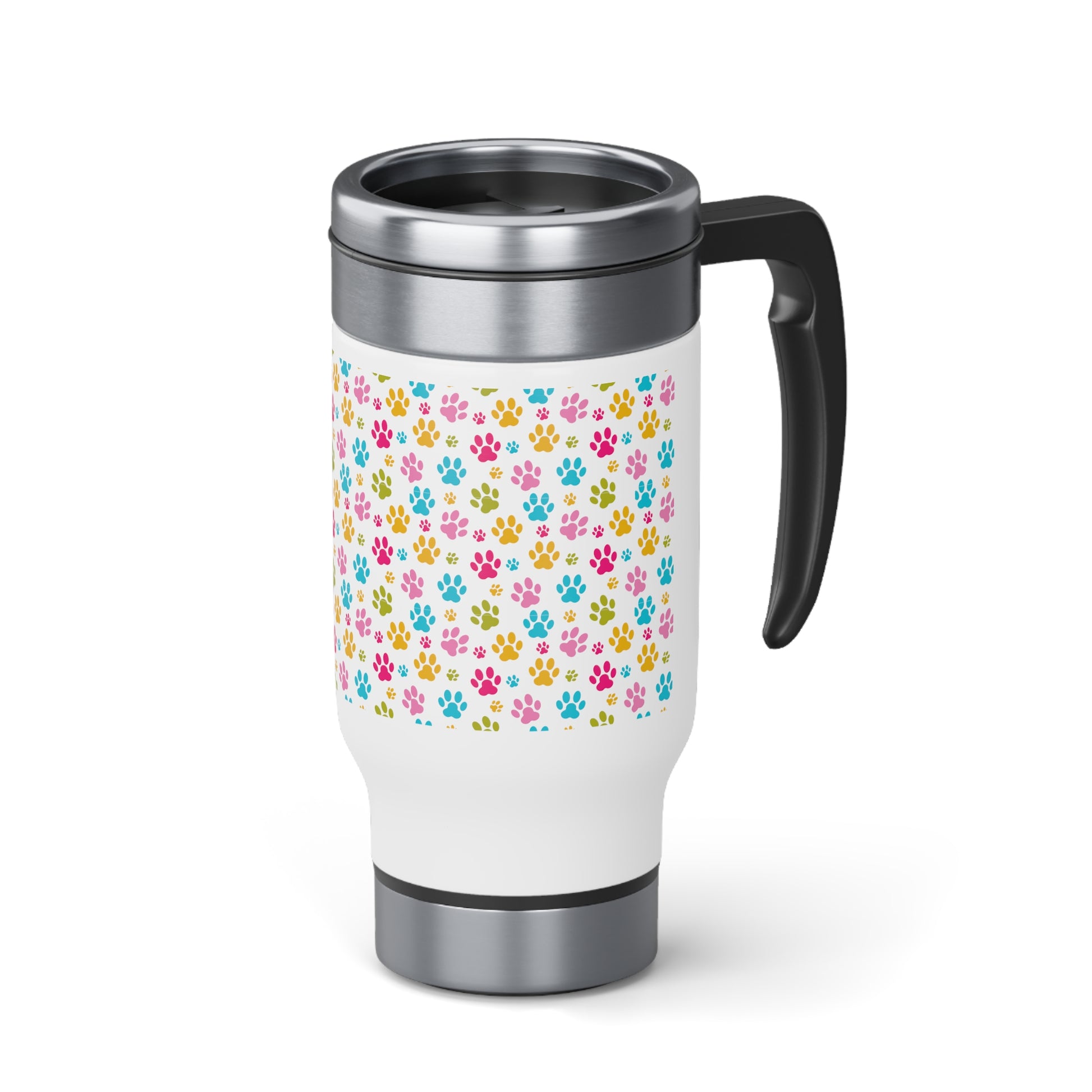 Paw Prints Stainless Steel Travel Mug with Handle, 14oz