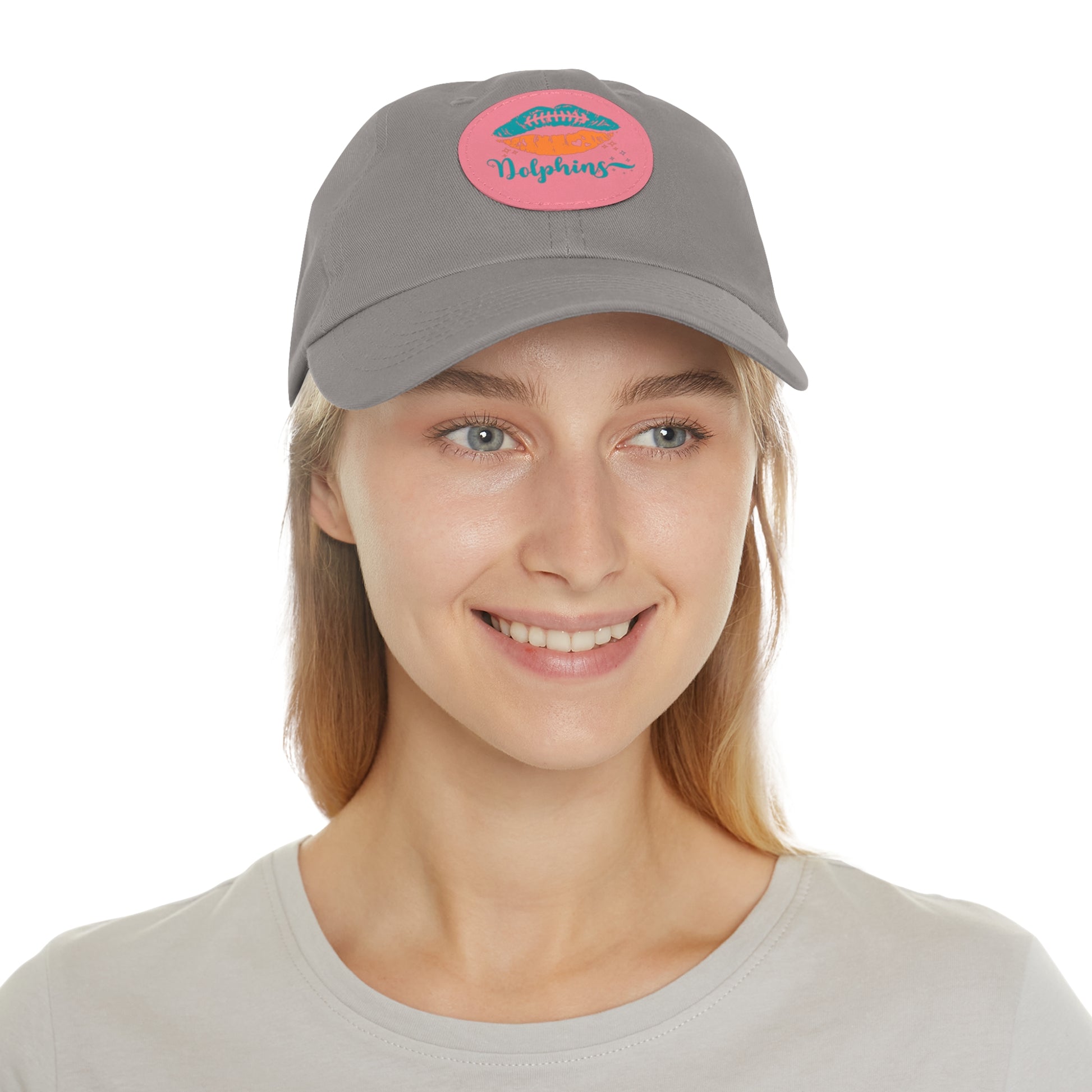 Miami Dolphin Hat with Leather Patch (Round)