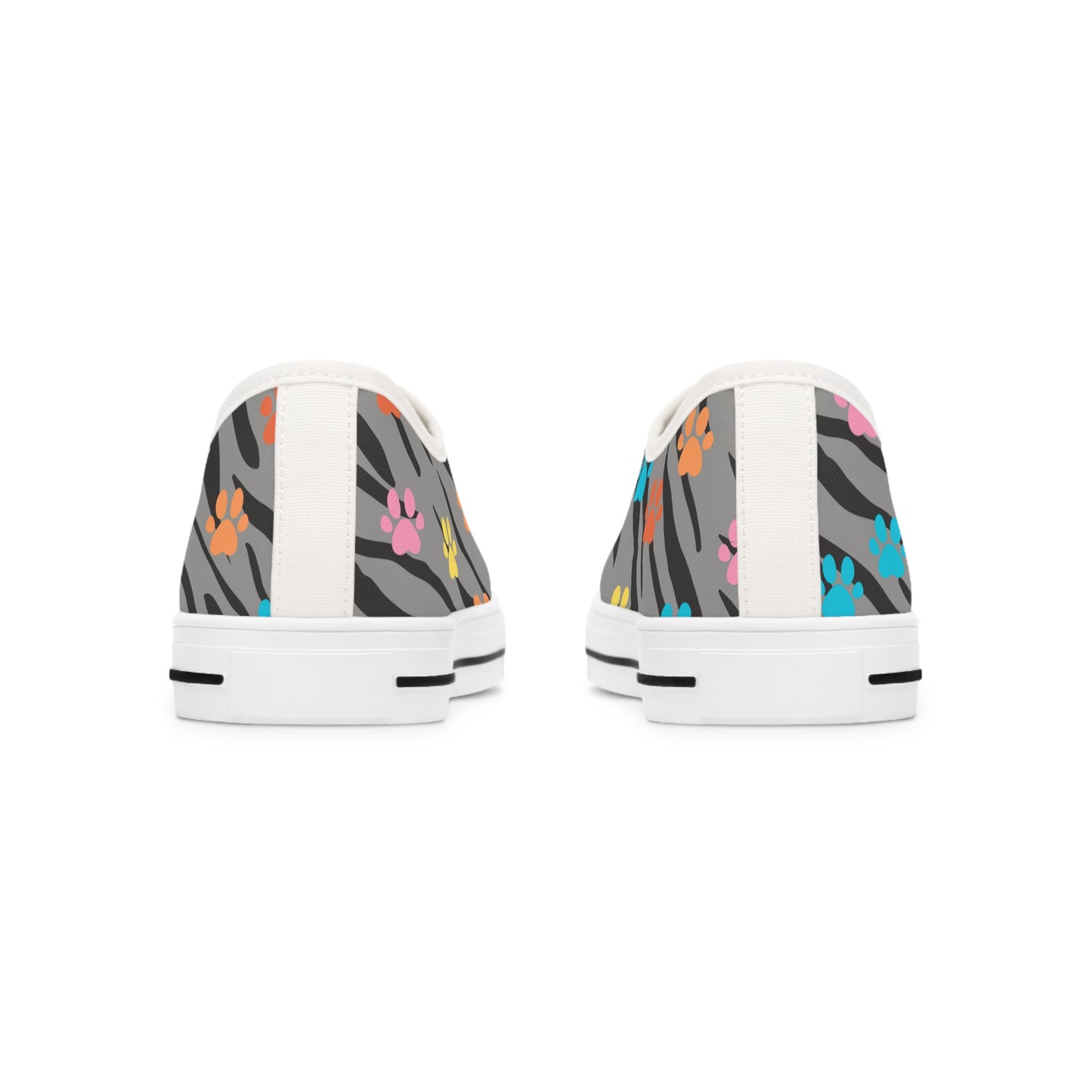 Zebra Paw Print Women's Low Top Sneakers