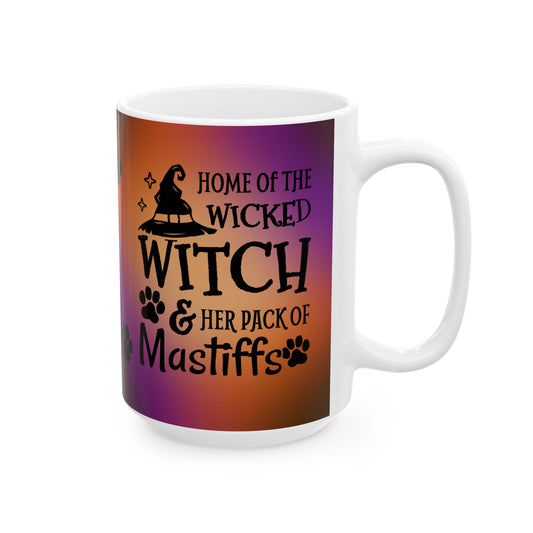 Wicked Witch & Her Mastiffs Ceramic Mug, (11oz, 15oz)