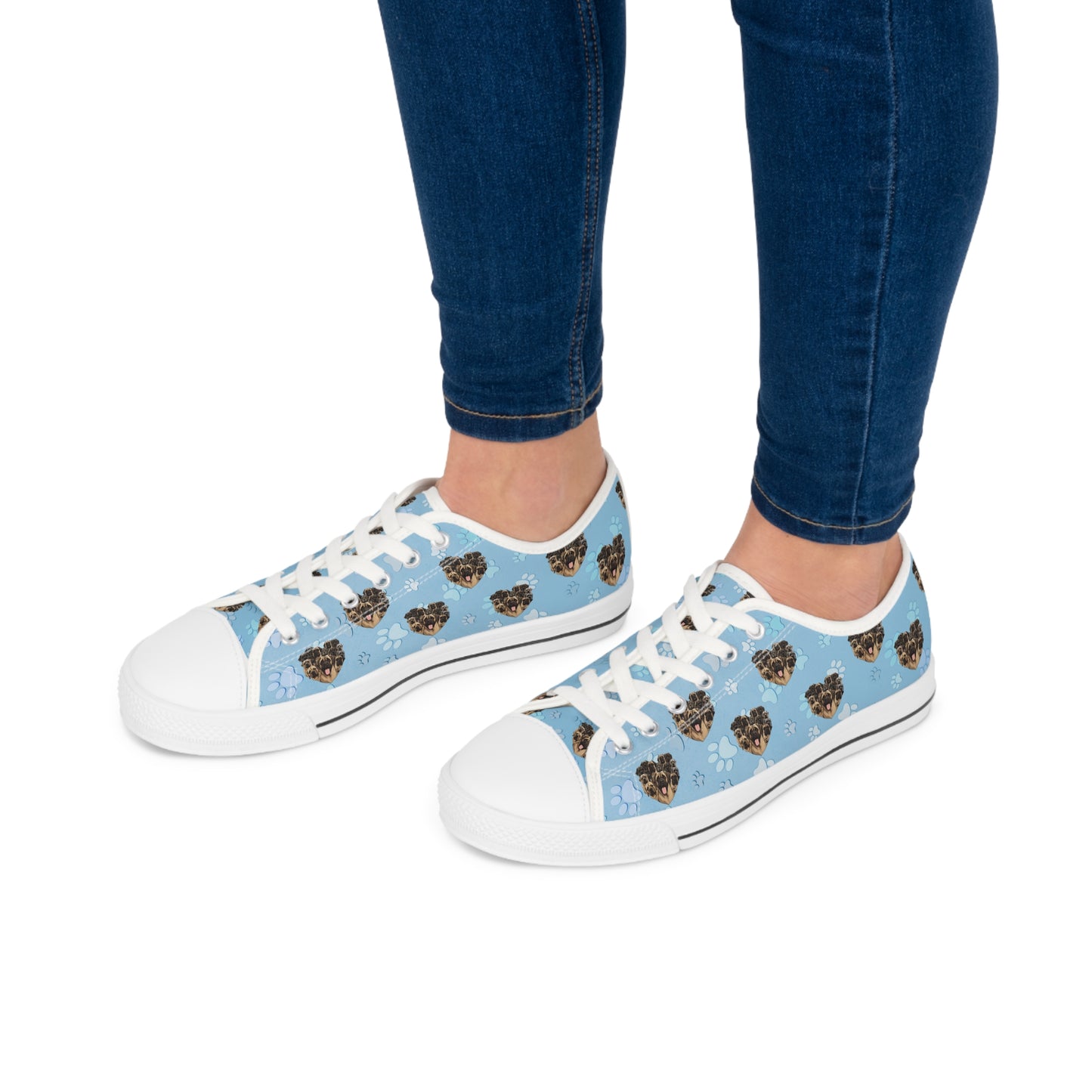 English Mastiff Heart Women's Low Top Sneakers