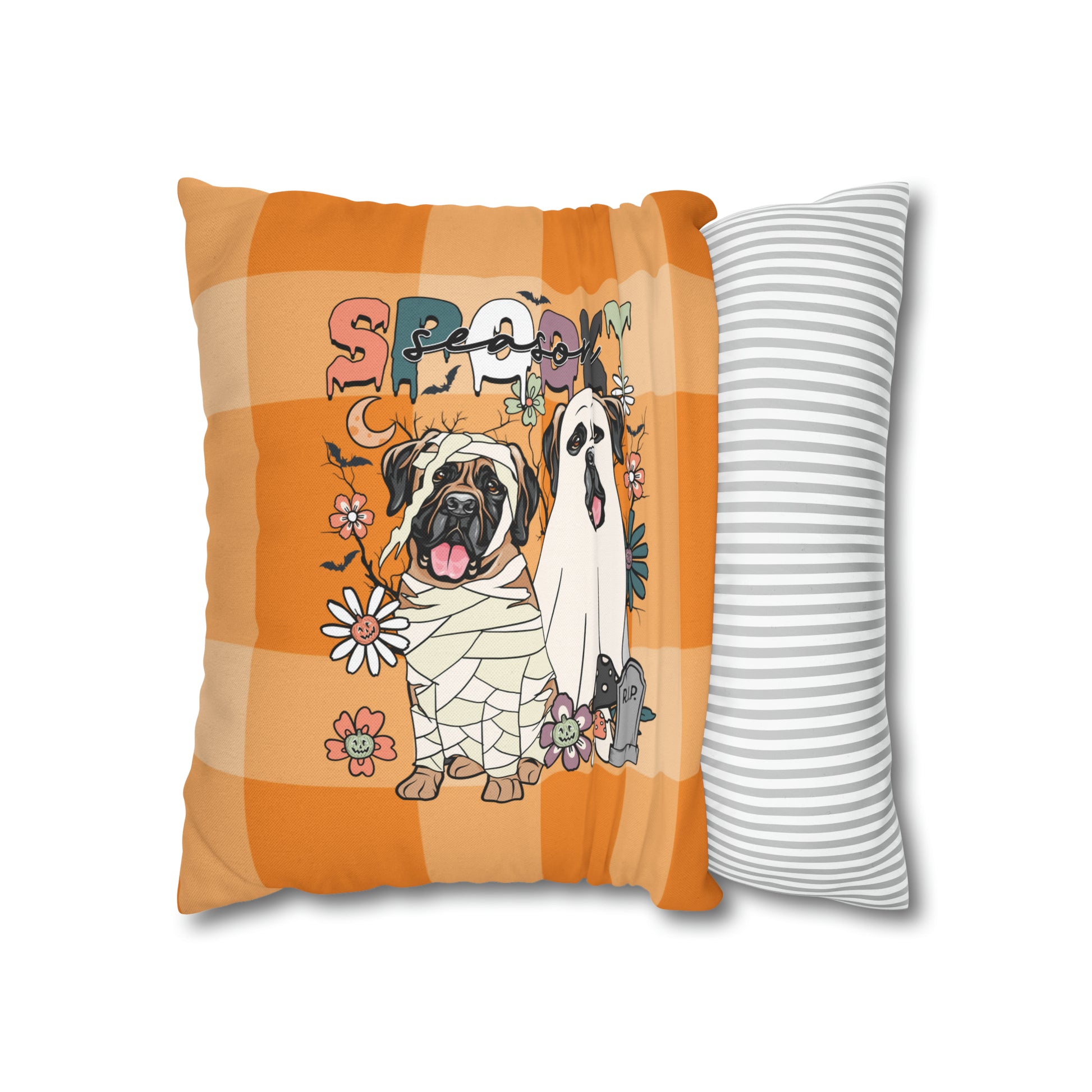 Halloween Mastiff Spun Polyester Square Pillow Case