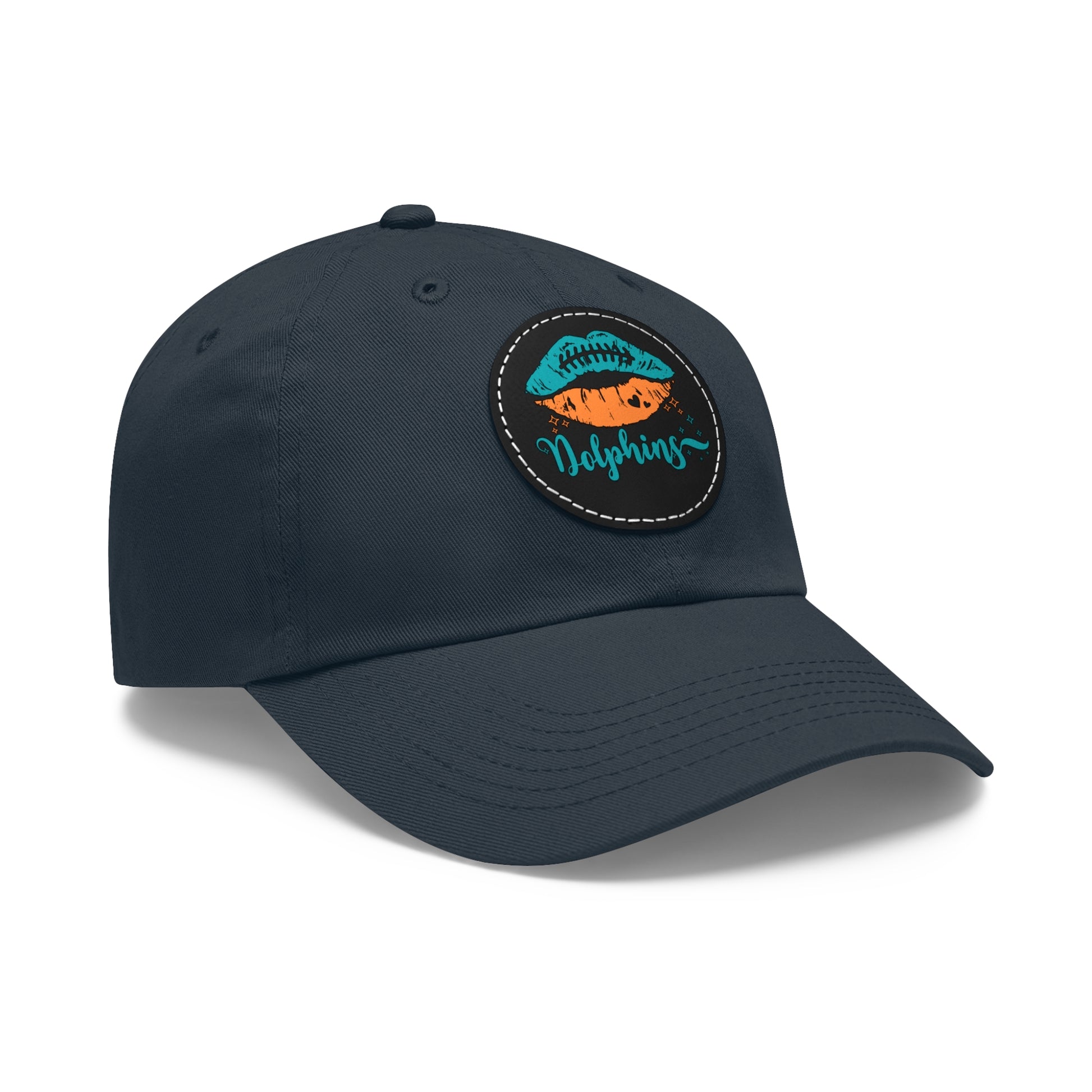 Miami Dolphin Hat with Leather Patch (Round)