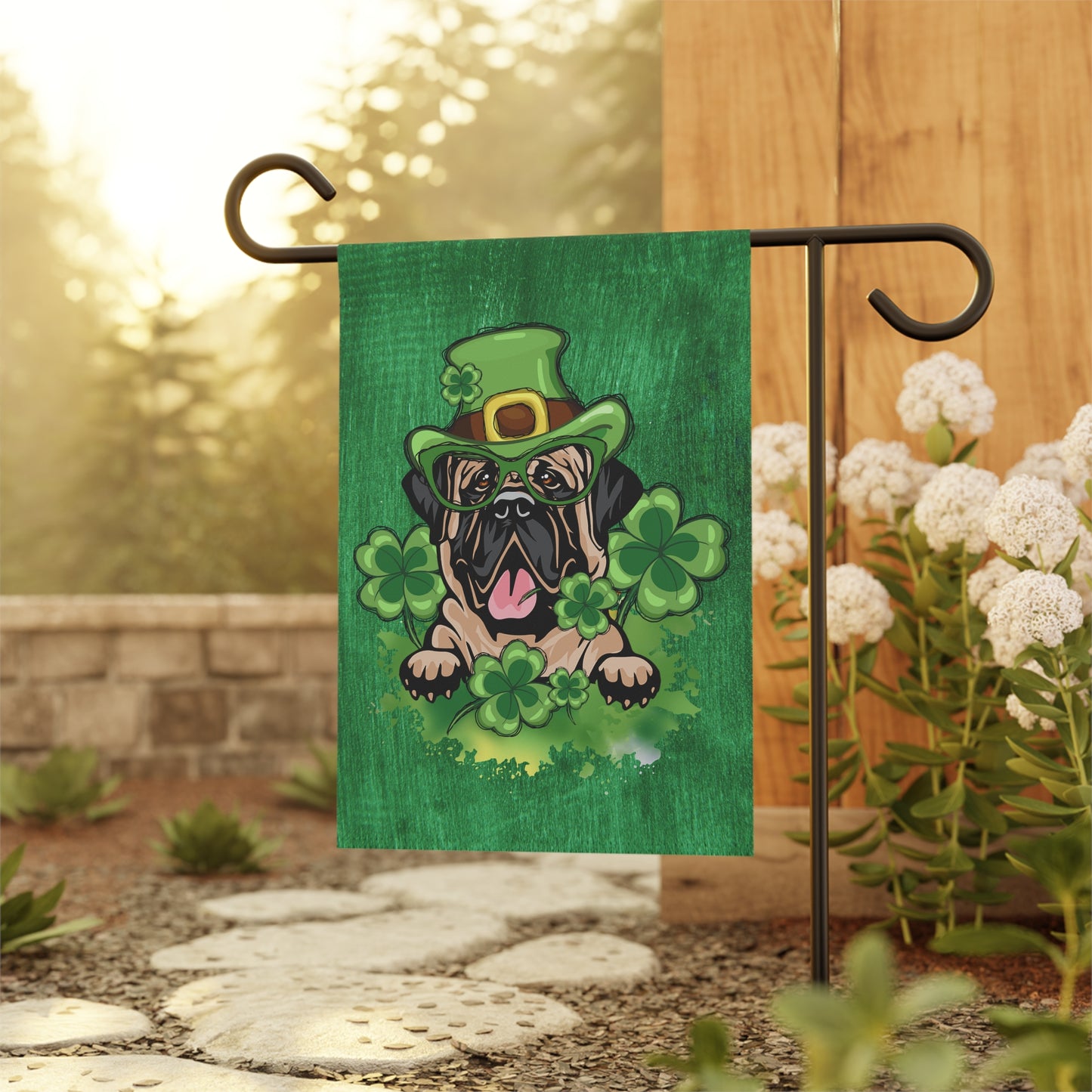 Mastiff Clover Garden Flag