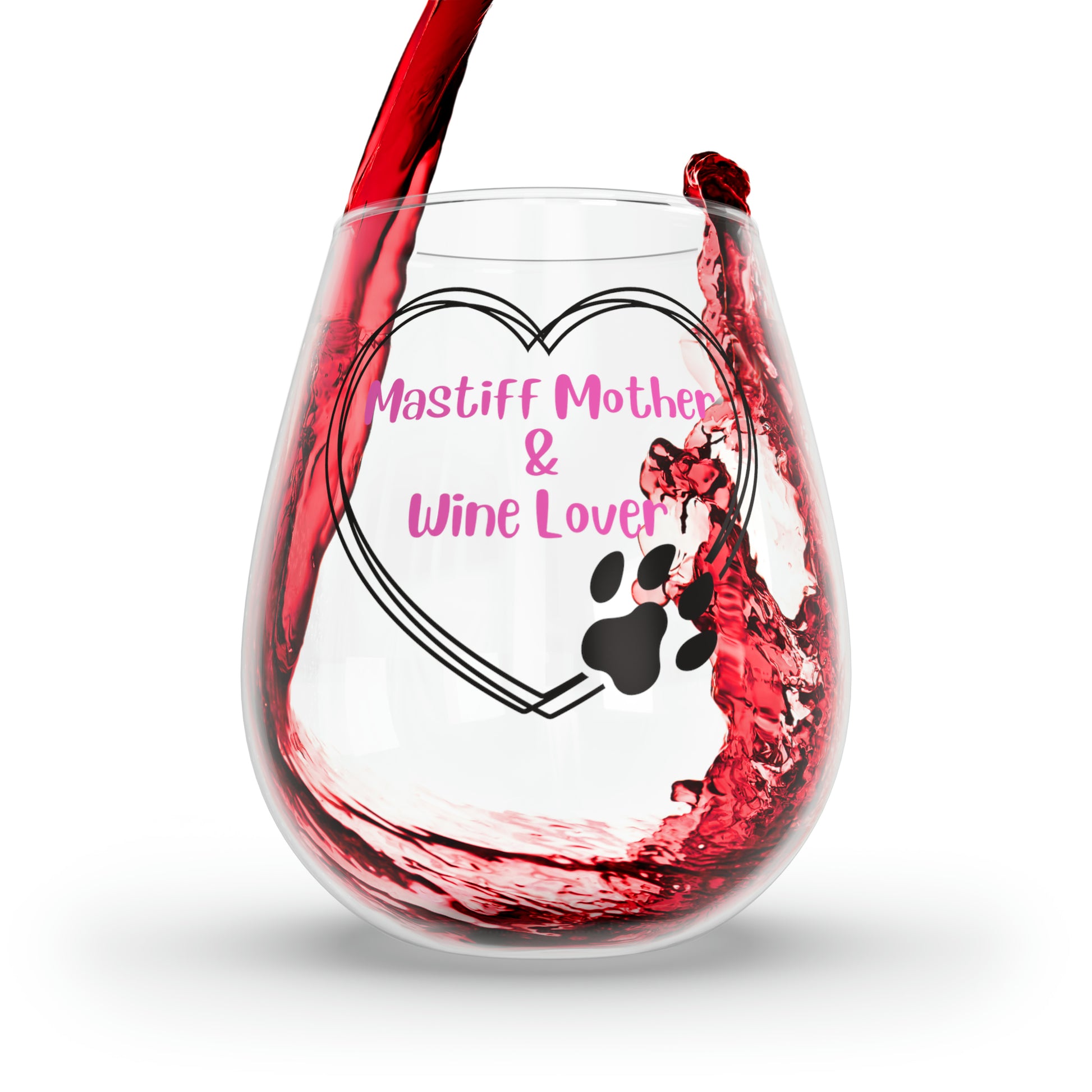 Mastiff Mother Stemless Wine Glass, 11.75oz