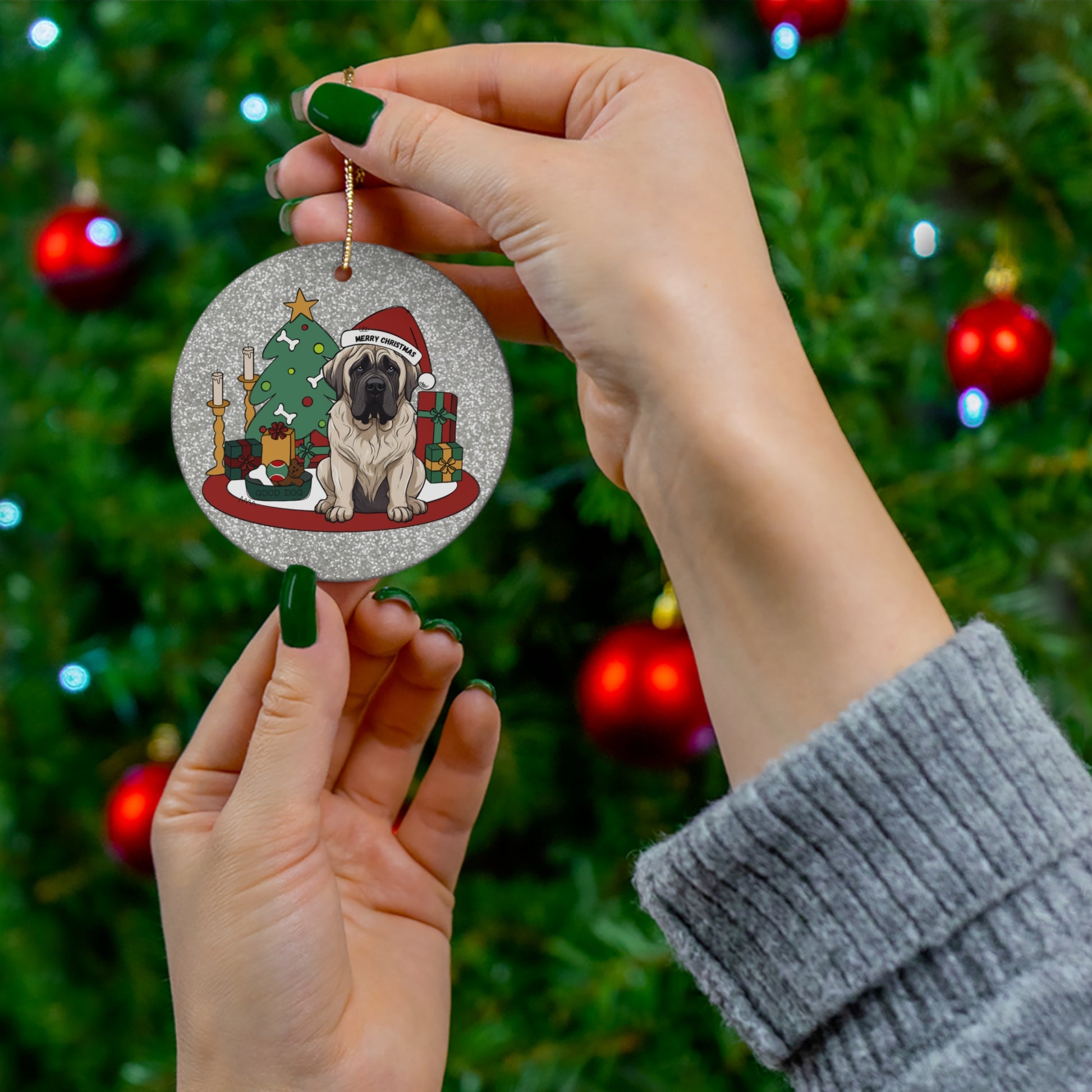 Mastiff Ceramic Ornament