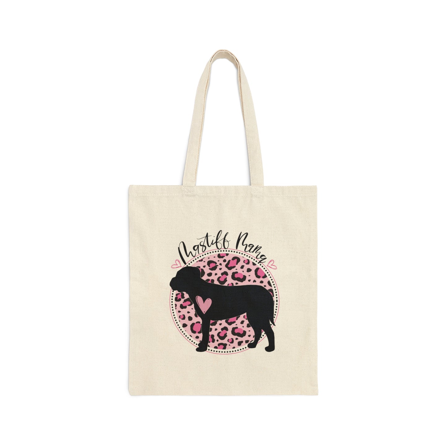 Mastiff Mama Cotton Canvas Tote Bag Natural 15" x 16"