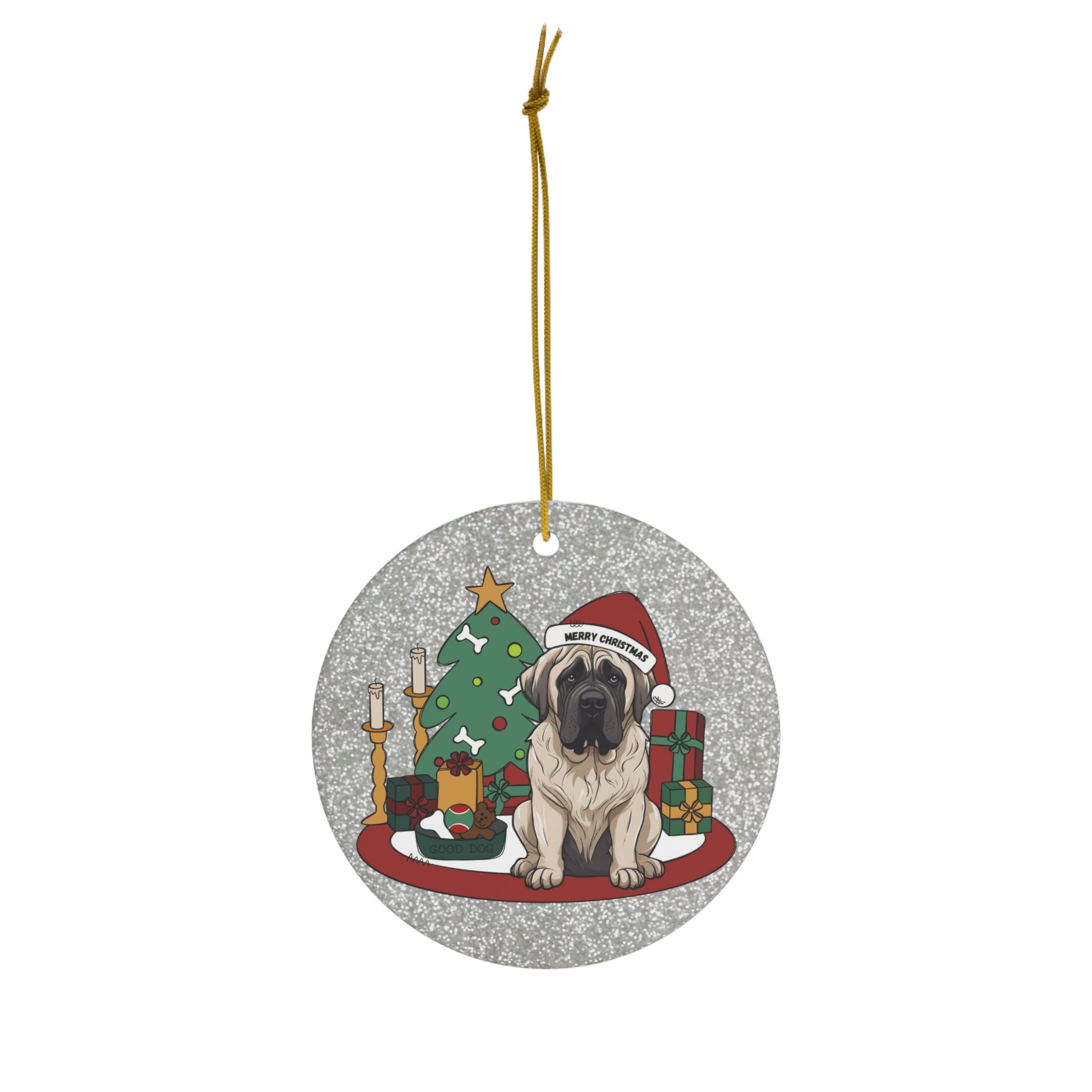 Mastiff Ceramic Ornament Circle One Size